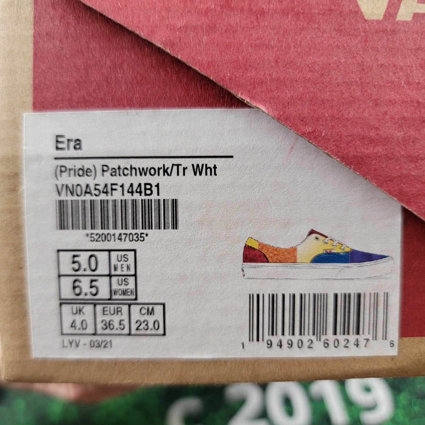 Vans Era Rainbow Pride Patchwork Sneakers Men 5 Women 6.5 VN0A54F144B17