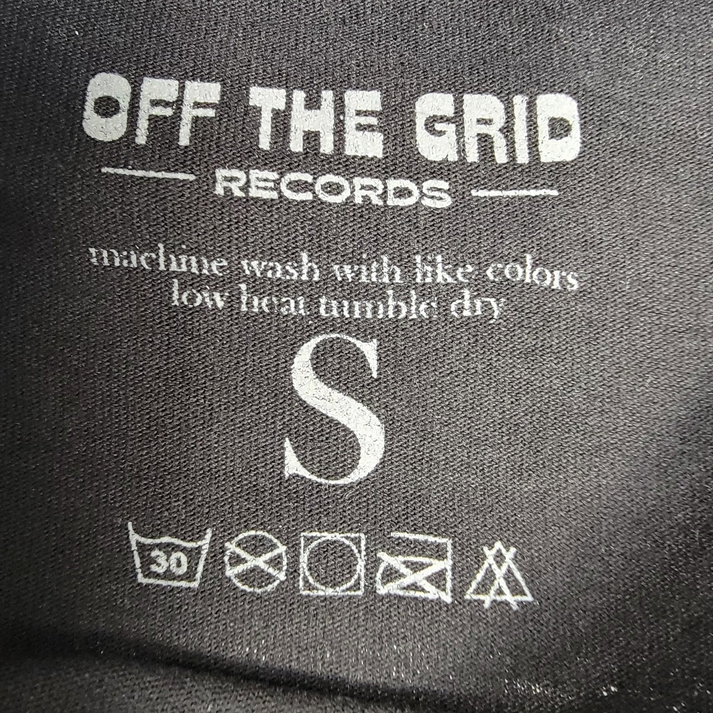 Off The Grid Records Shirt Small Black Graphic Back Print Music Label