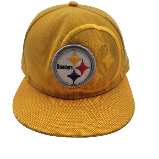 Pittsburgh Steelers Hat Cap Fitted Mens 8 Yellow NFL Football New Era Polyester0