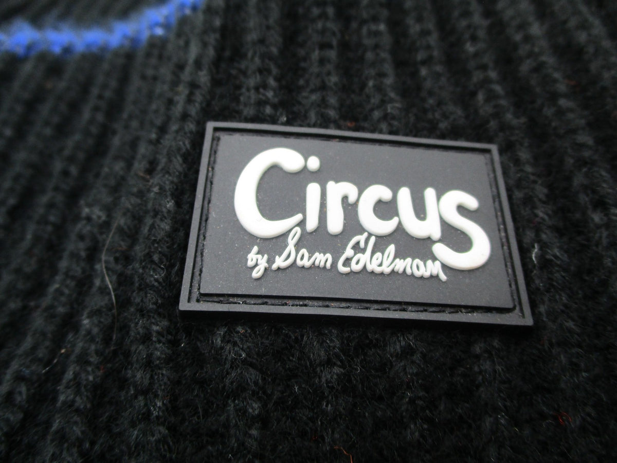 Circus By Sam Edelman Hat Beanie Womens One Size Black Stripe Logo Knit Winter3