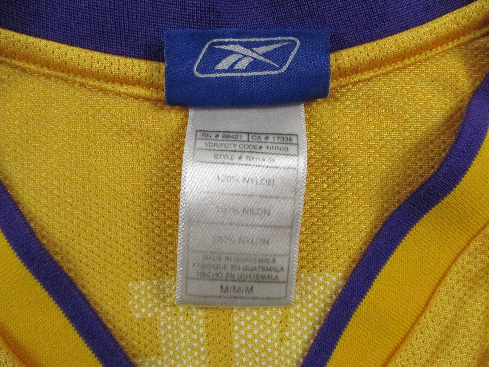 Los Angeles Lakers Jersey Mens Medium Gold NBA Shaquille O'Neal 34 Reebok 16975