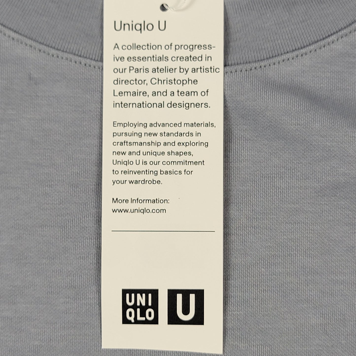Uniqlo U Airism Cotton Oversized TShirt Gray Blue Size L Men’s Crew Neck 11644