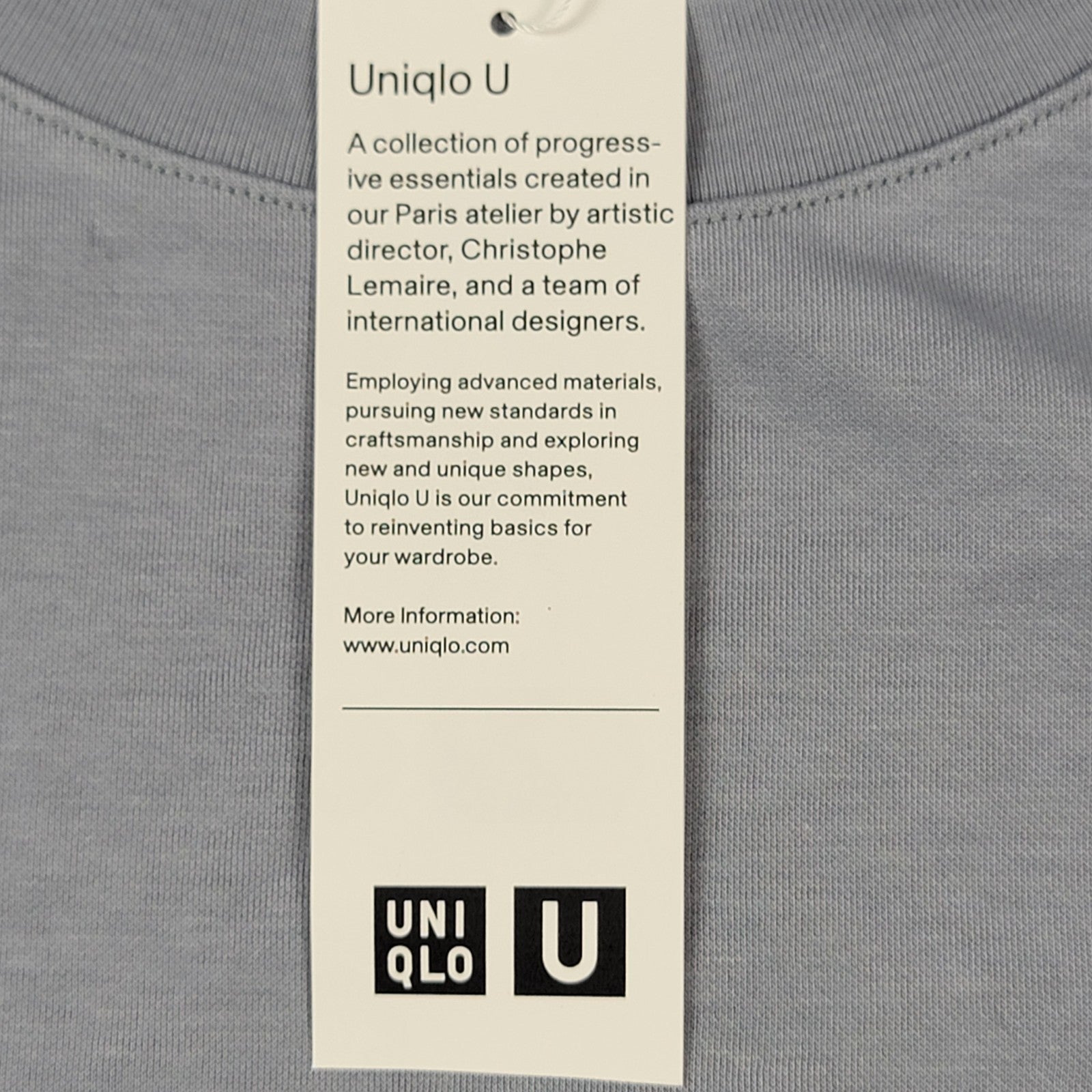 Uniqlo U Airism Cotton Oversized TShirt Gray Blue Size L Men’s Crew Neck 11644