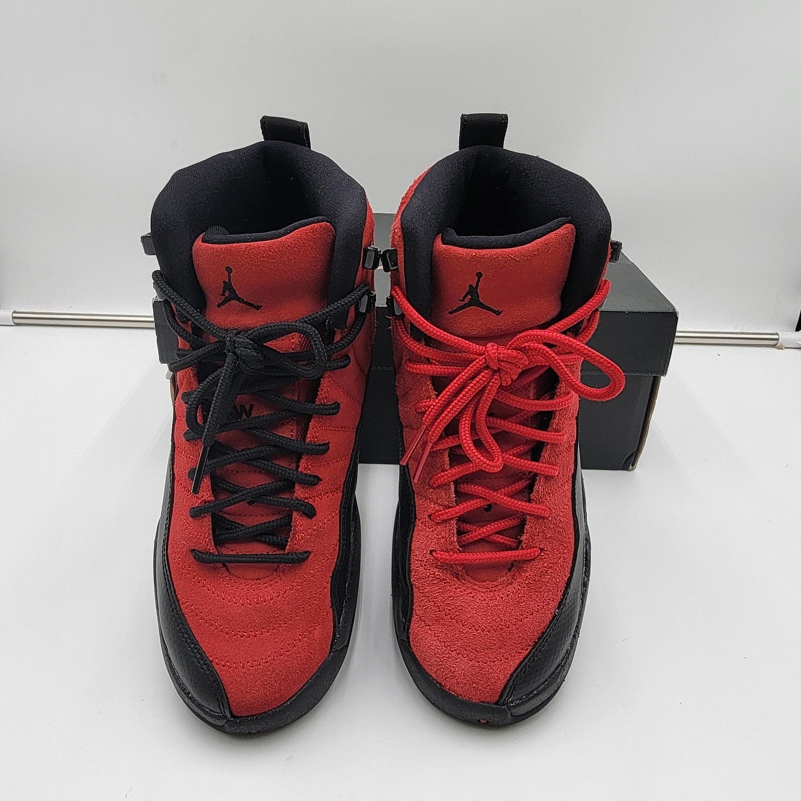 Air Jordan 12 Retro Shoes Youth Size 5Y Red Black Varsity Flu Game 153265-602 GS3