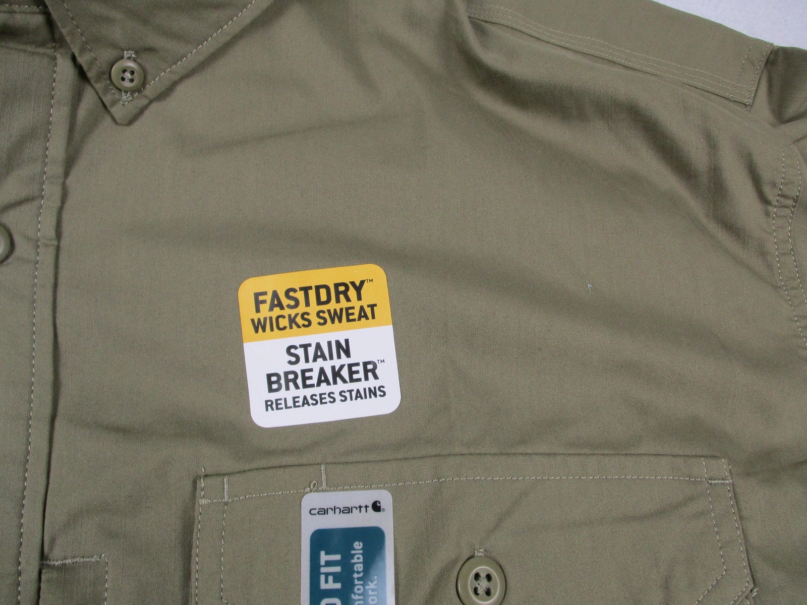 Carhartt Force Ridgefield Shirt Mens 3XL Green Long Sleeve Workwear