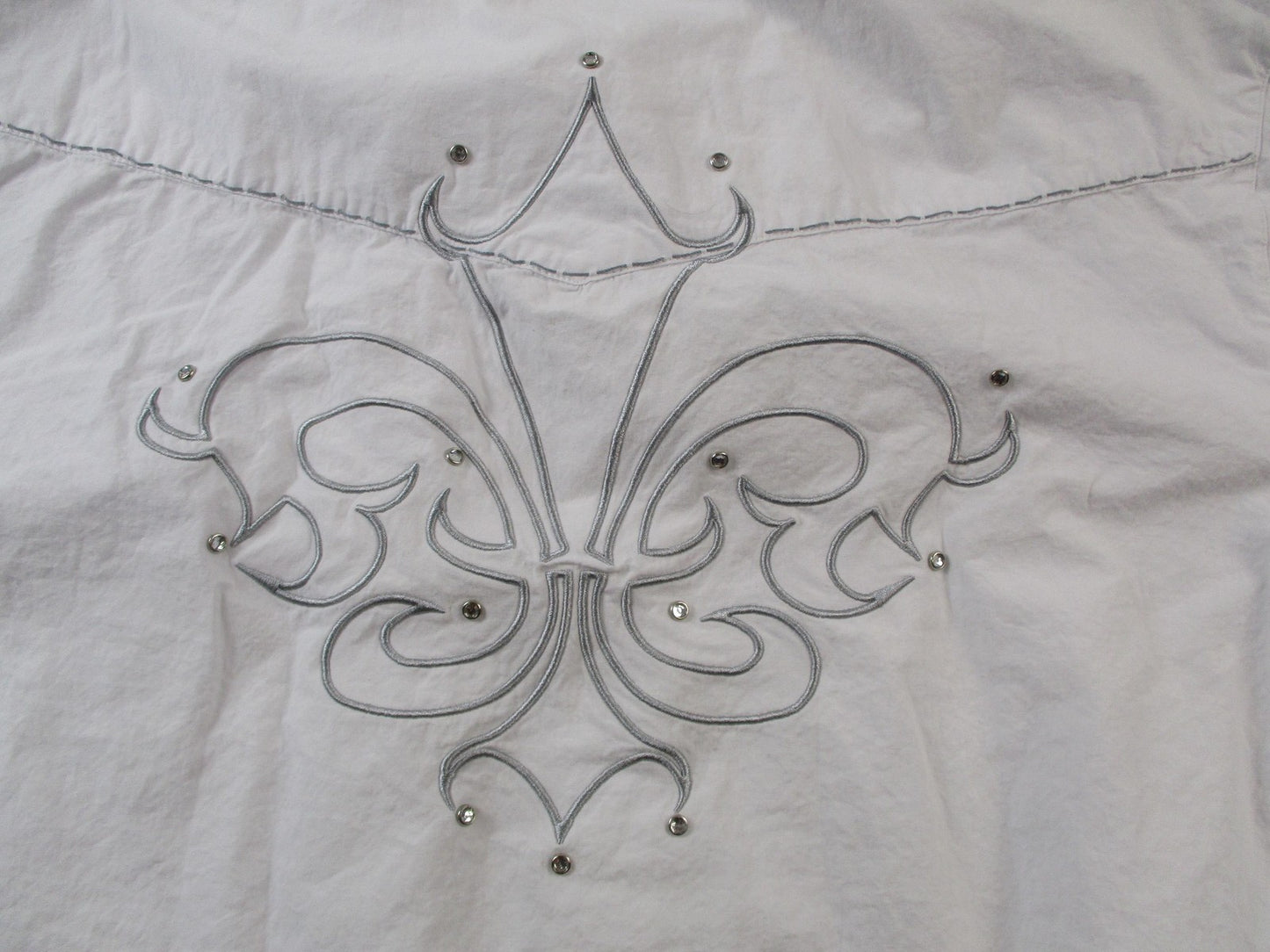 Riflessi Shirt Mens 2XL White Western Rhinestone Studded Snap Button Up 150512