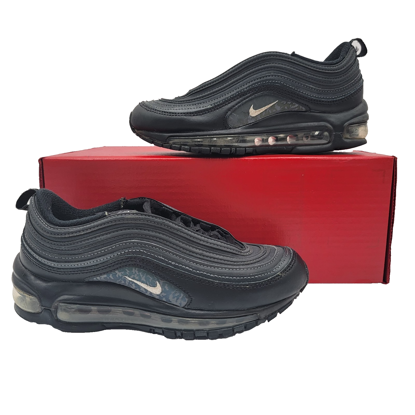 Nike Air Max 97 Shoes Womens Sz 5 Black Silver DH0558001 Sneakers Athletic 3440
