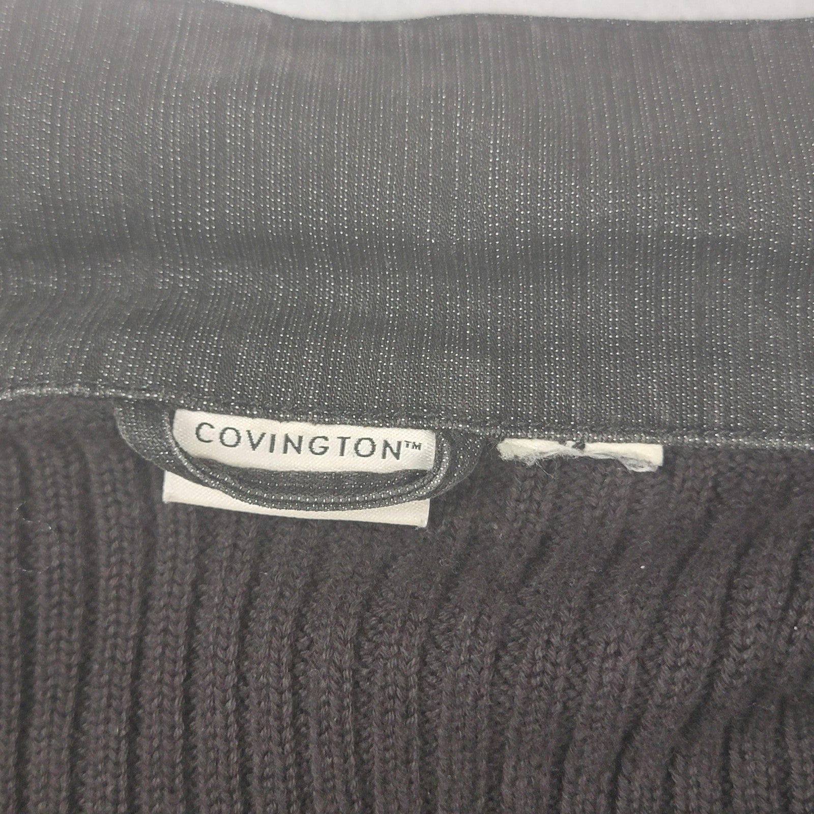 Covington Jacket Womens Medium Button Front Knit Sleeves Casual