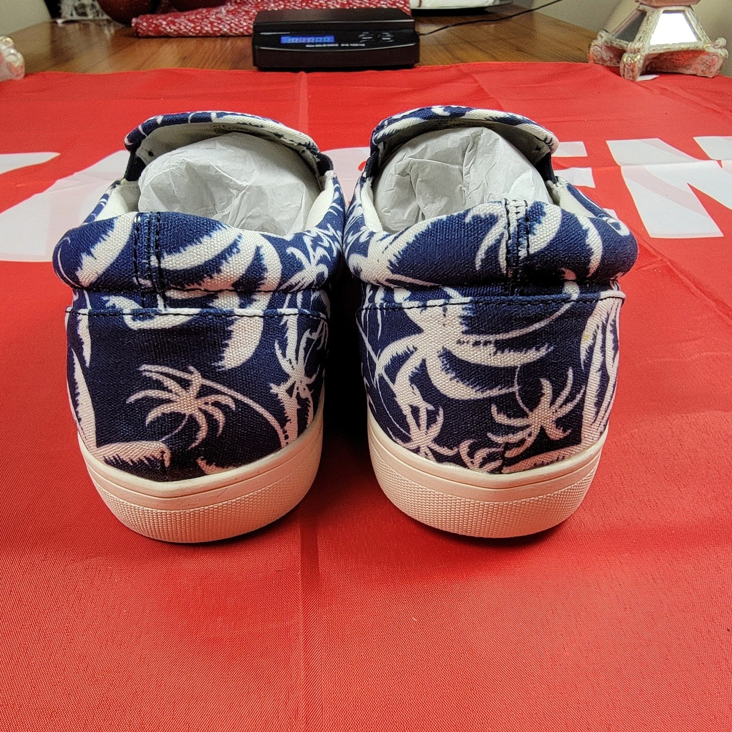Club Room Slip On Tate Navy Palm Sz 8M 1001474972