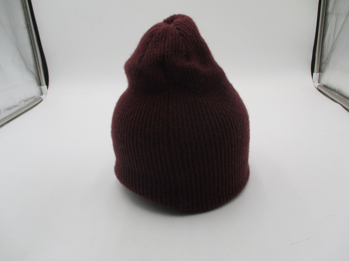 All Saints Red Hat Cap Beanie Knit Men One Size Ribbed Solid Winter Stretch Warm3