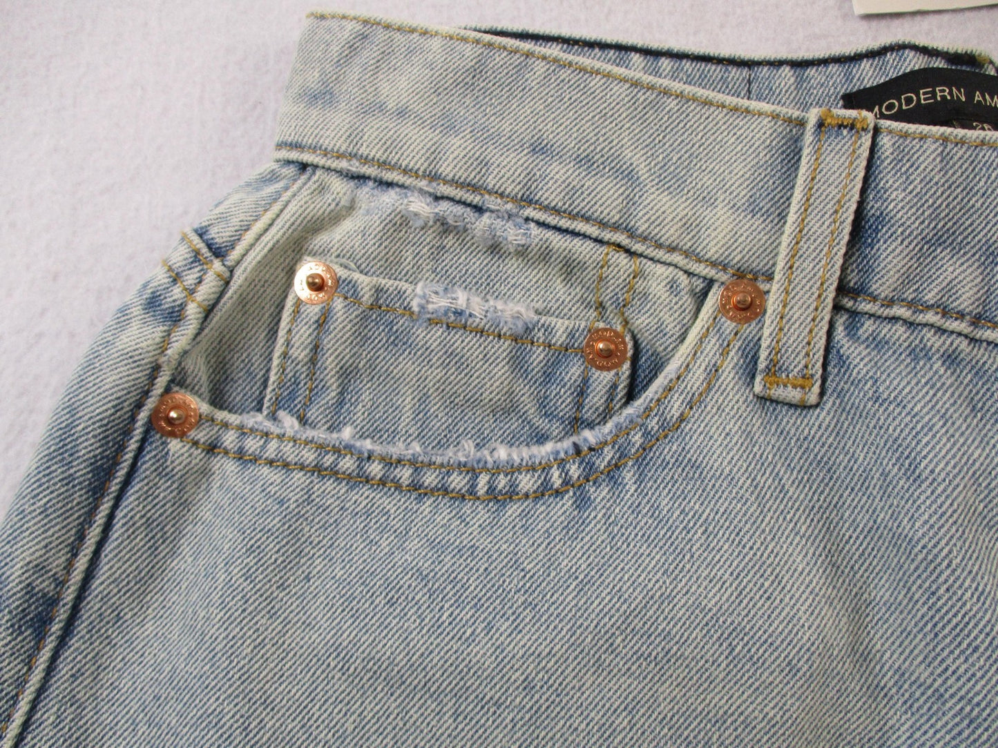 Modern American Rexford Jeans Womens 26 Blue Straight Distressed Frayed Hem 14715