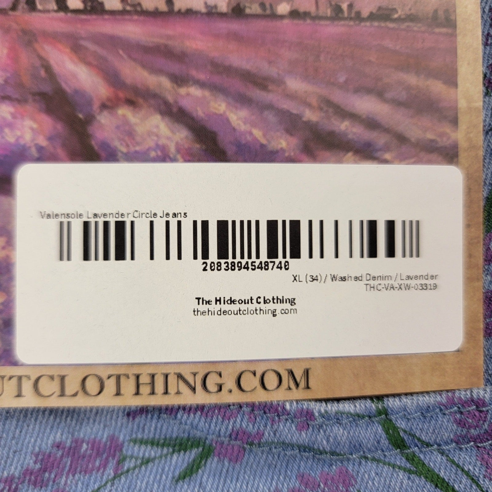 The Hideout Clothing Valensole Lavender Circle Jeans Sz 34 (XL)3