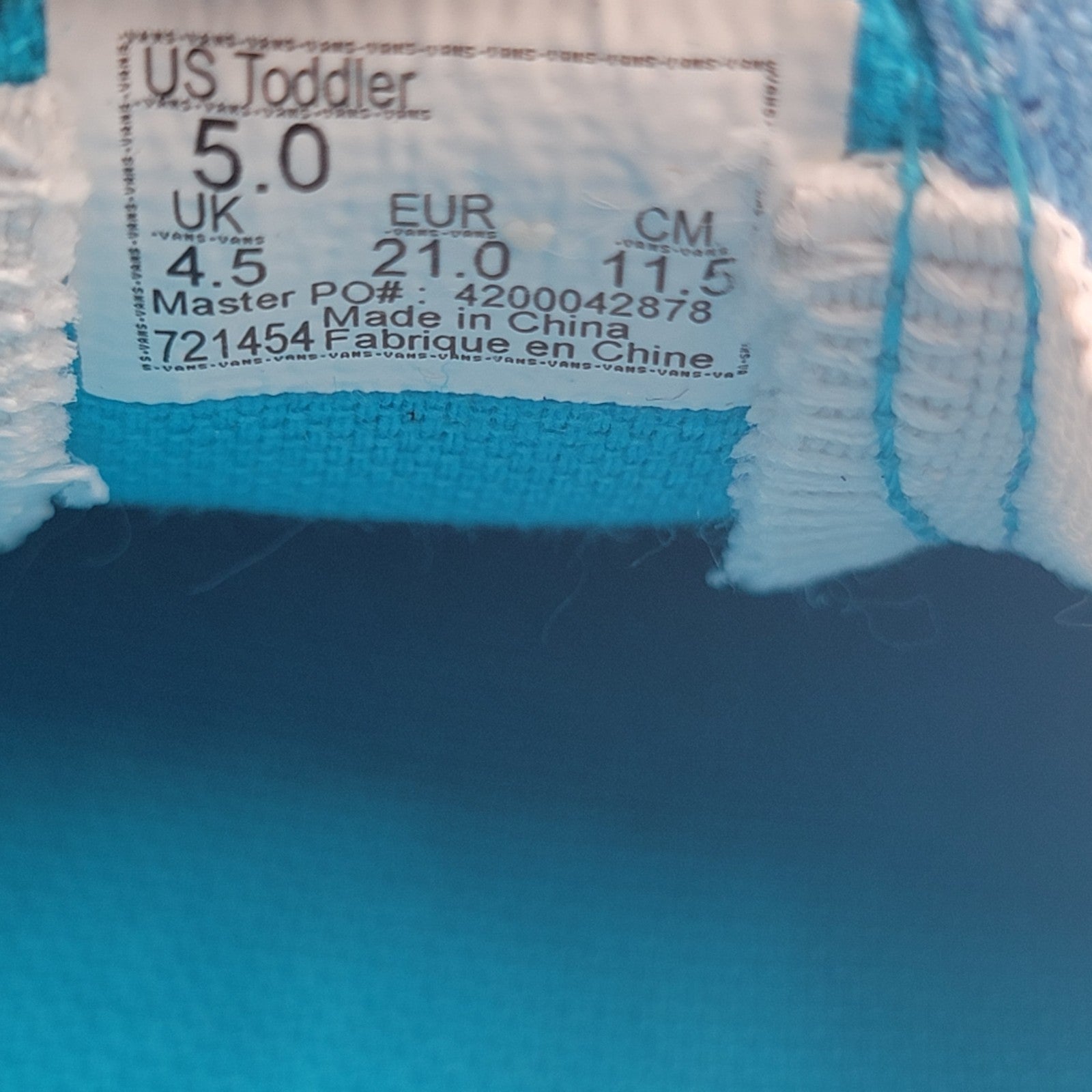 Vans Slip On V Monster Atoll Blue/True White Sz 5TD VN0A5KXP4LC7