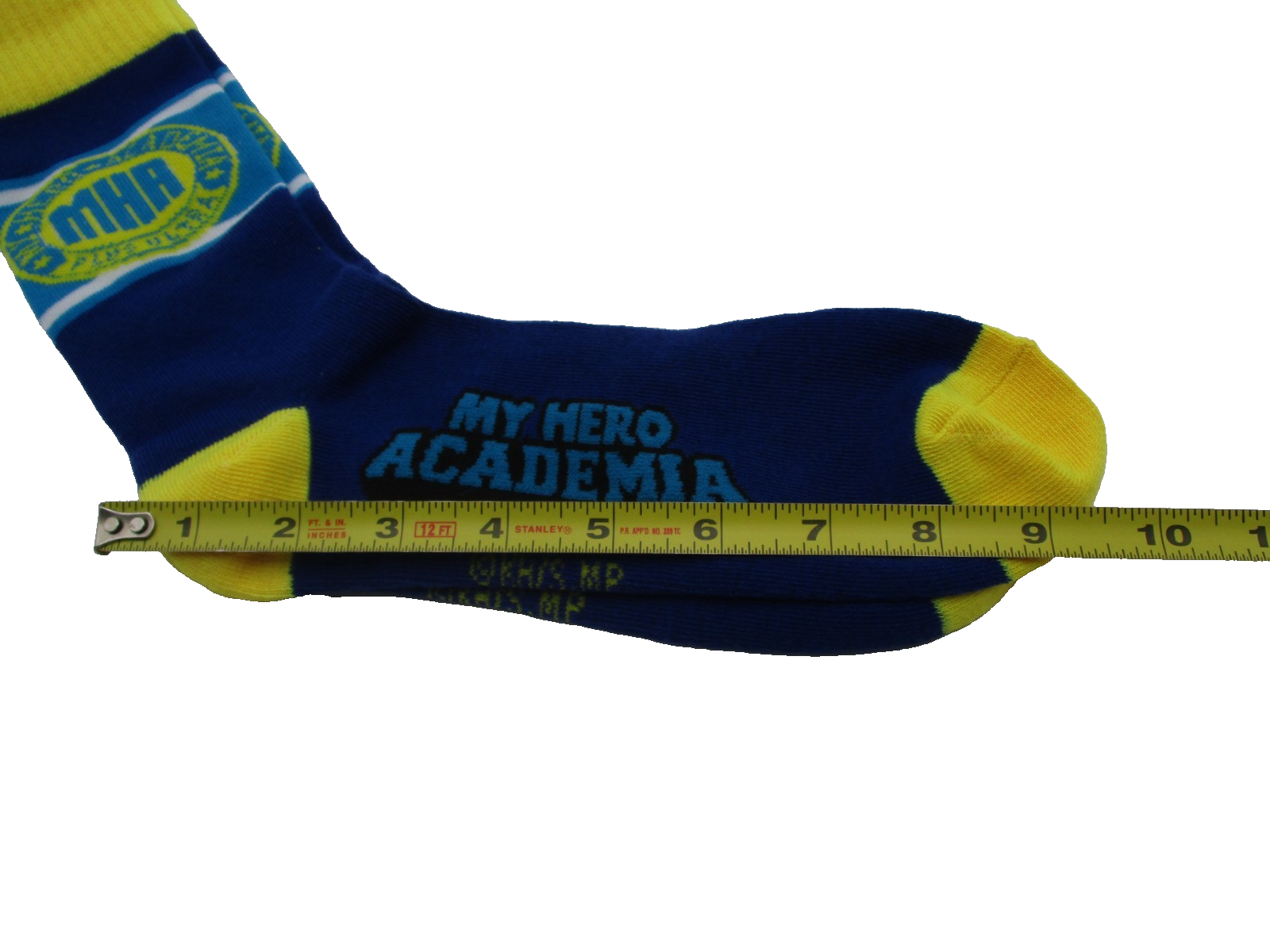 3 Pairs of My Hero Academia Crew Socks Blue Yellow Anime UA Hero Academy Logo3