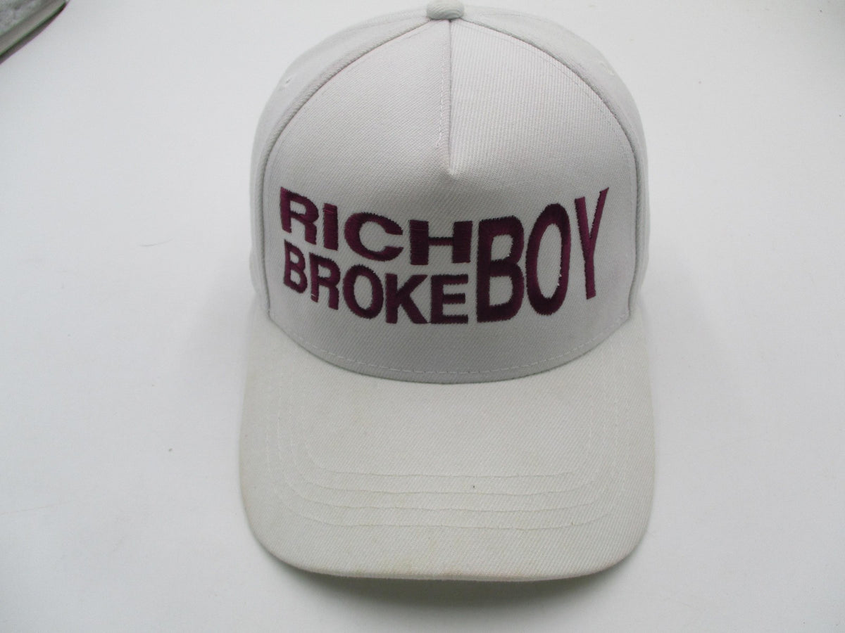 Crowns By Lids Hat Cap Snap Back Mens One Size White Rich Broke Boy Funny Slogan1