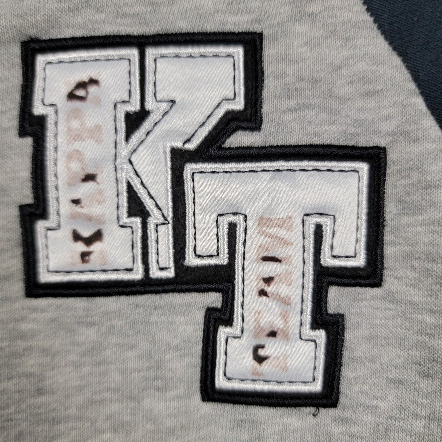 Kappa Men’s Varsity Jacket Gray Navy Yellow Trim Full Snap Front Size XL