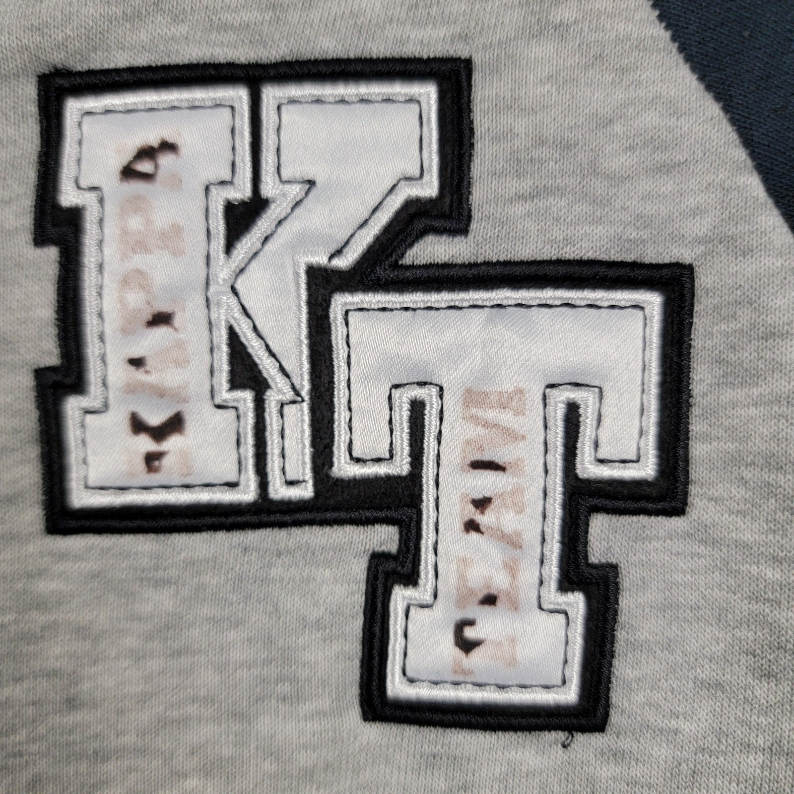 Kappa Men’s Varsity Jacket Gray Navy Yellow Trim Full Snap Front Size XL