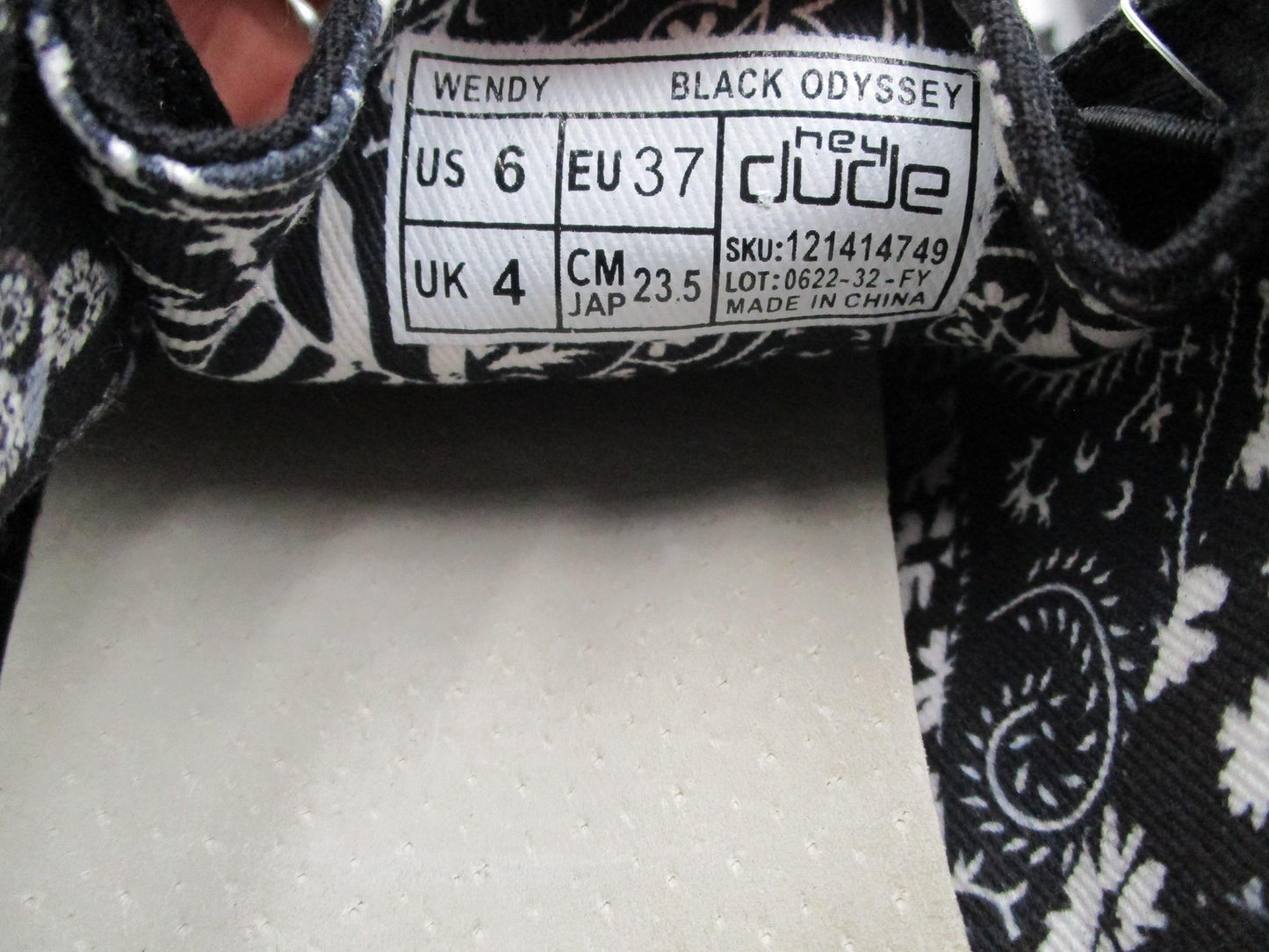 Hey Dude Wendy Basic Shoes Womens Size 6 Black Odyssey Slip On Speckled Sole9