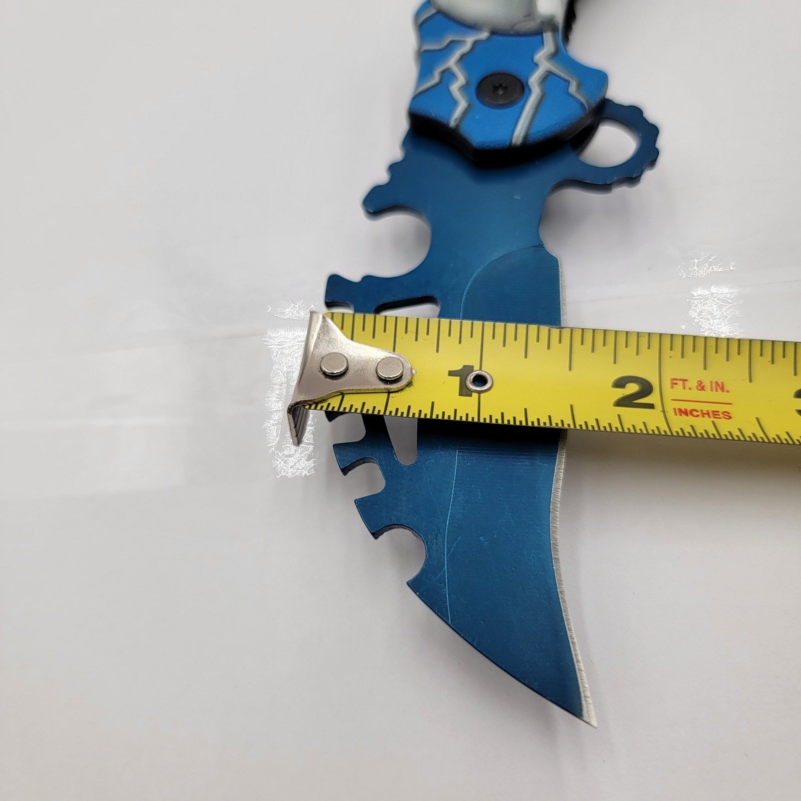 Limited Edition Blue /w Skulls Folding Tactical Pocket Knife7