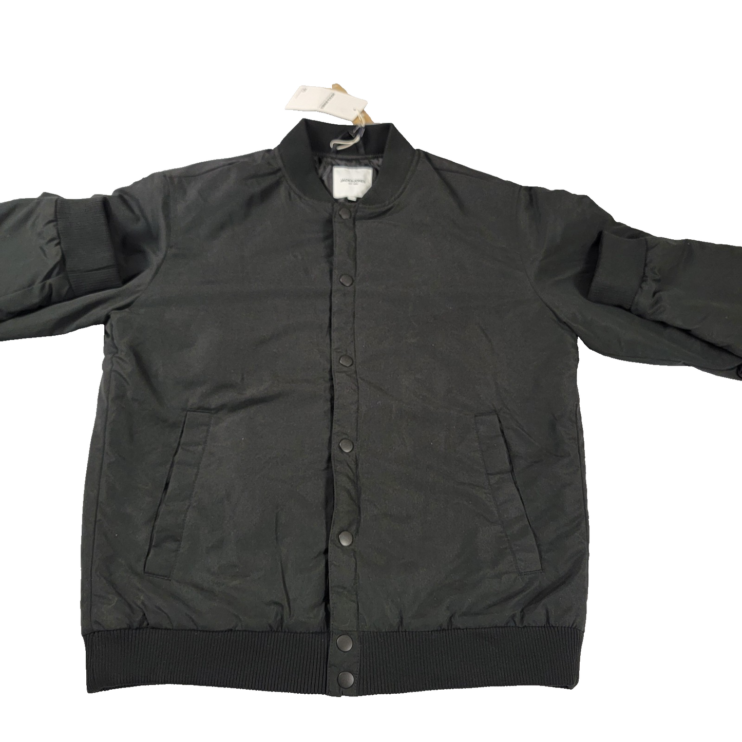 Jack & Jones JJWarrior College Full Zip Mens Bomber Jacket Black Sz M NWT