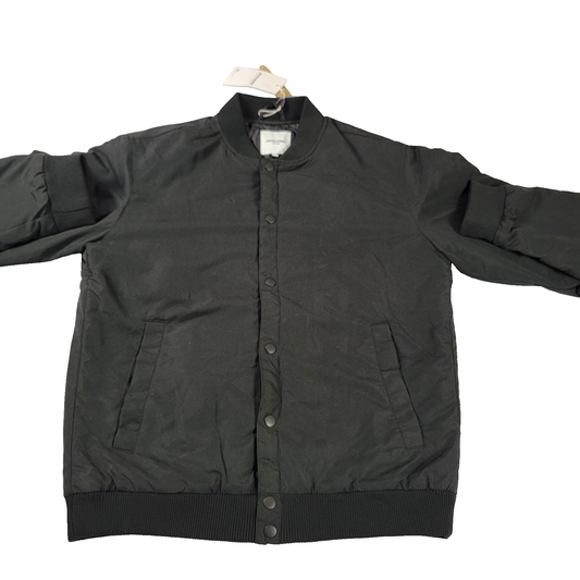 Jack & Jones JJWarrior College Full Zip Mens Bomber Jacket Black Sz M NWT
