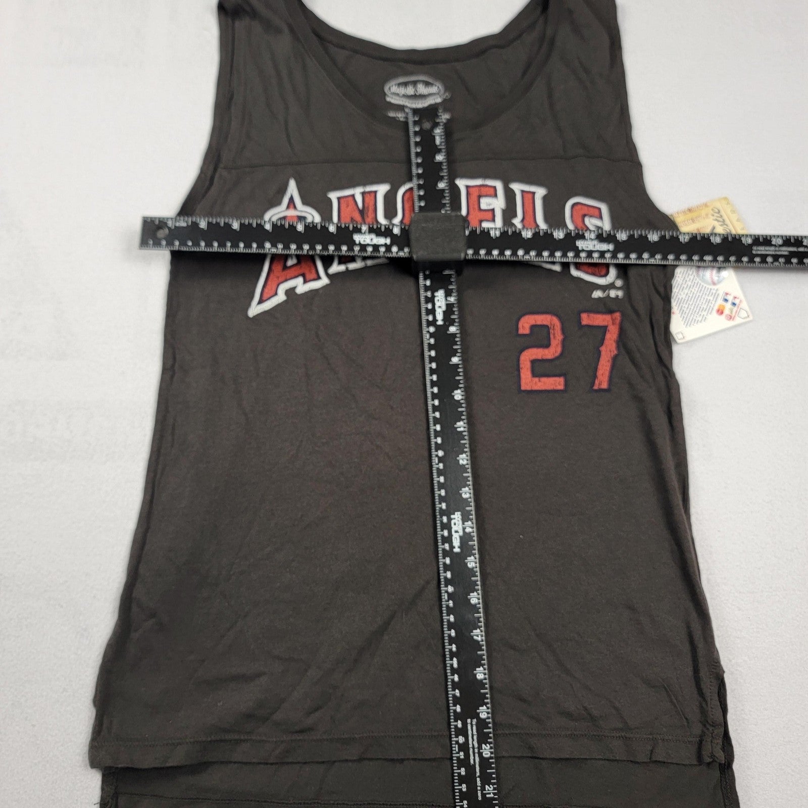 Los Angeles Angels Shirt Womens Small Black MLB Baseball Mike Trout 27 Tank 9966