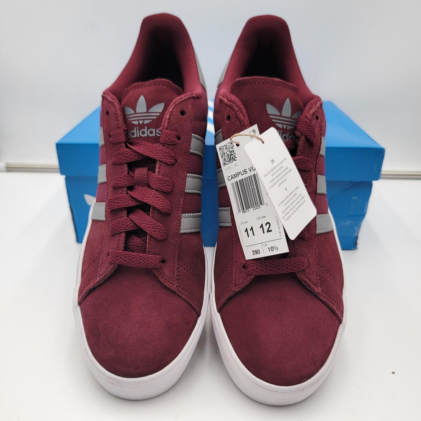 Adidas Campus Vulc Shoes Mens Size 11 Maroon Gray Skate Classic Suede IF9286 New2