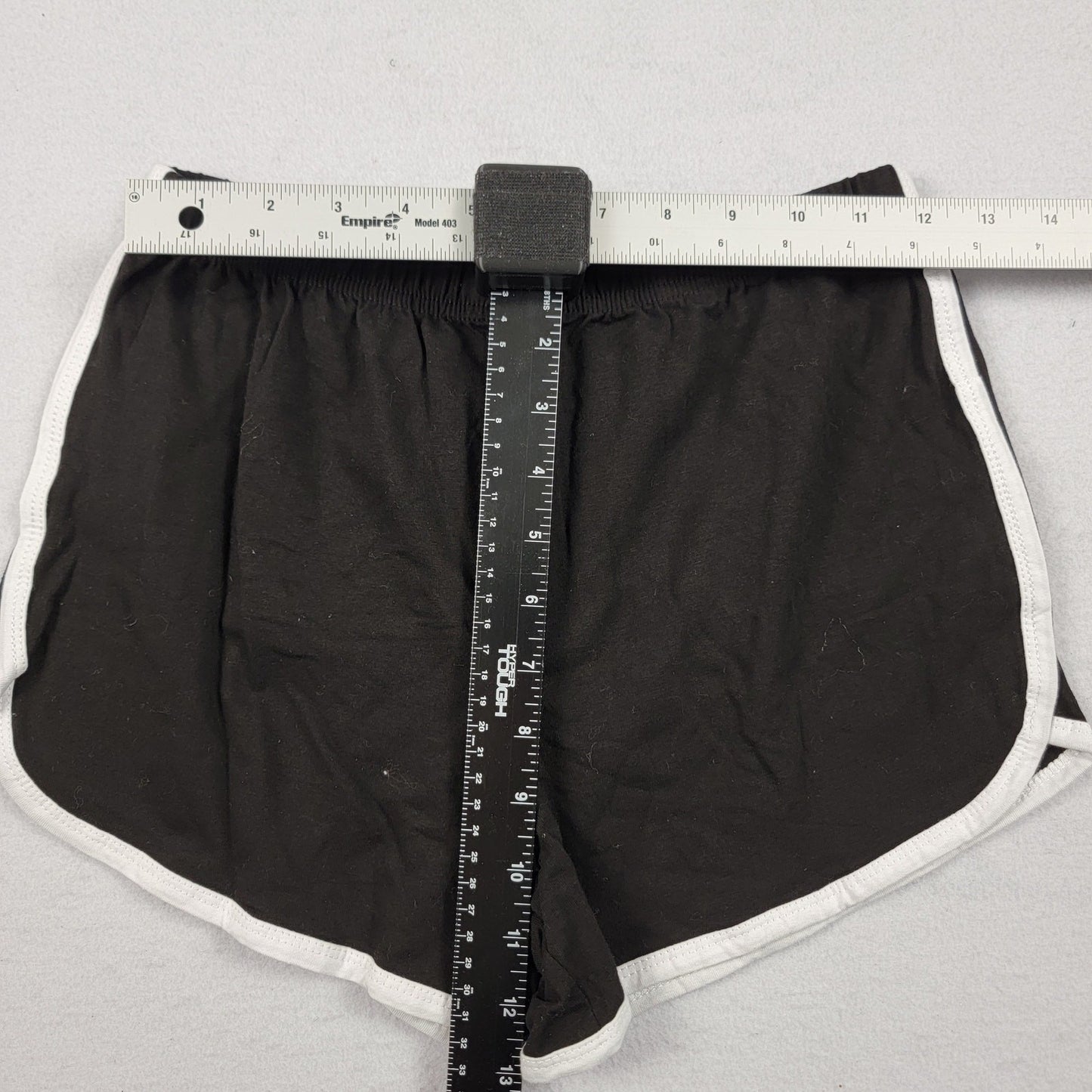 URATOT Youth Black Sport Shorts Size L Cotton Blend Gym Running Activewear
