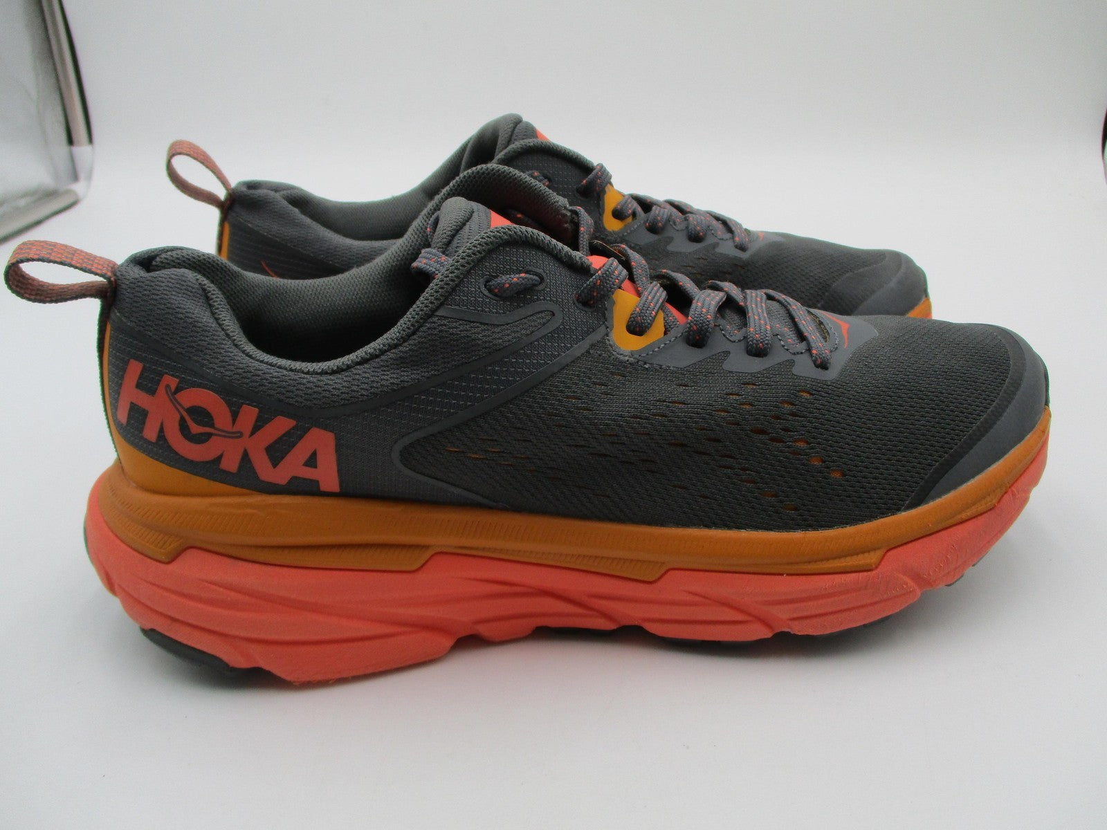 Hoka One One Challenger ATR 6 Shoes Womens Size 8.5 Gray Orange Trail 11065124