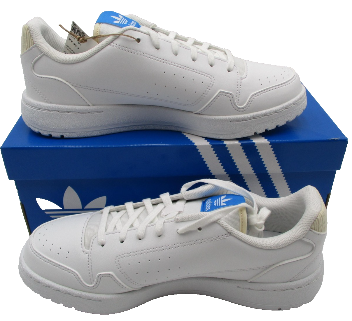 Adidas NY 90 J Shoes Youth Size 6.5 White Blue Low Top Sneakers GZ18753