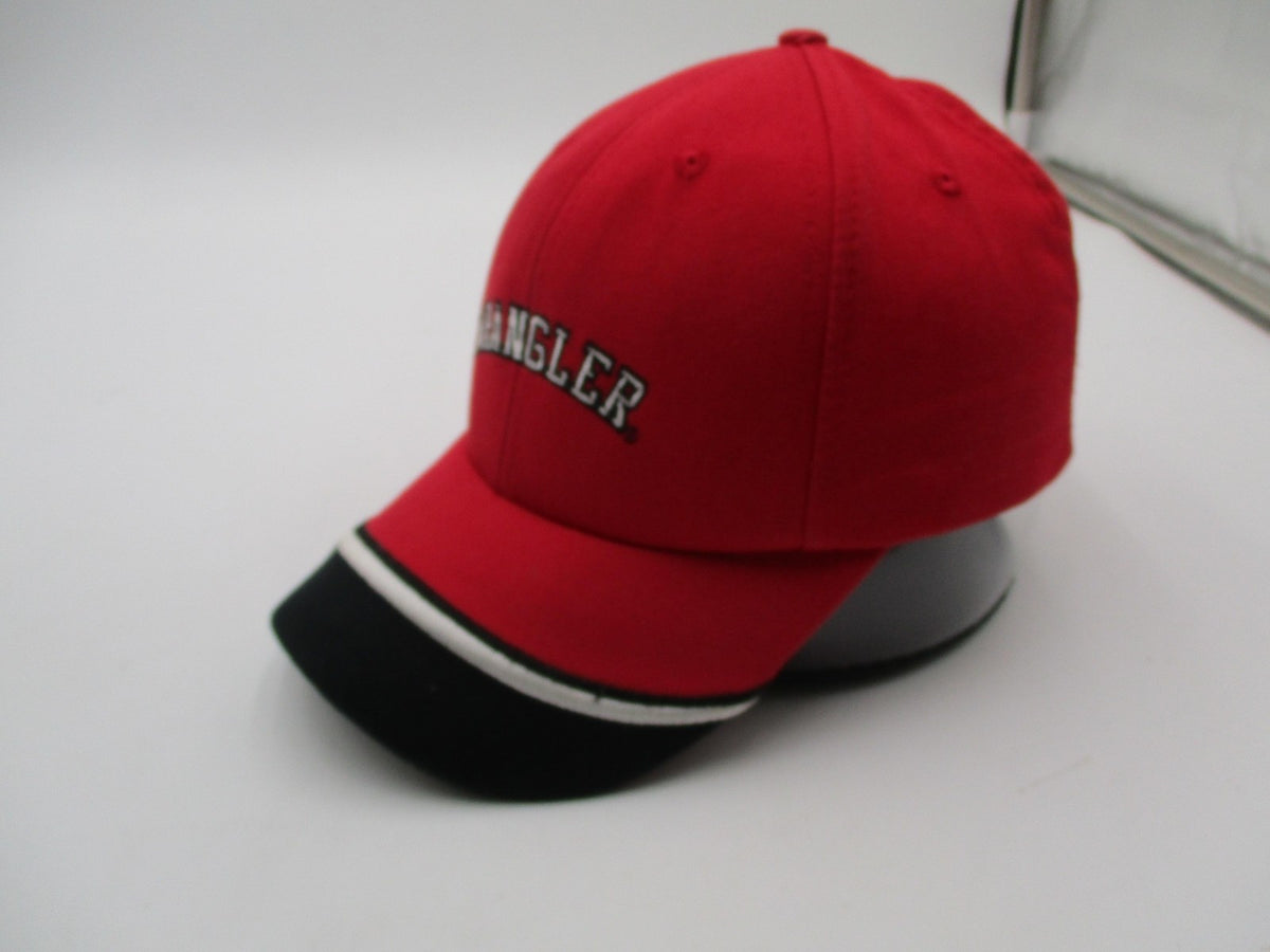 Wrangler Hat Cap Strap Back Mens One Size Red Black Twill Embroidered Logo2