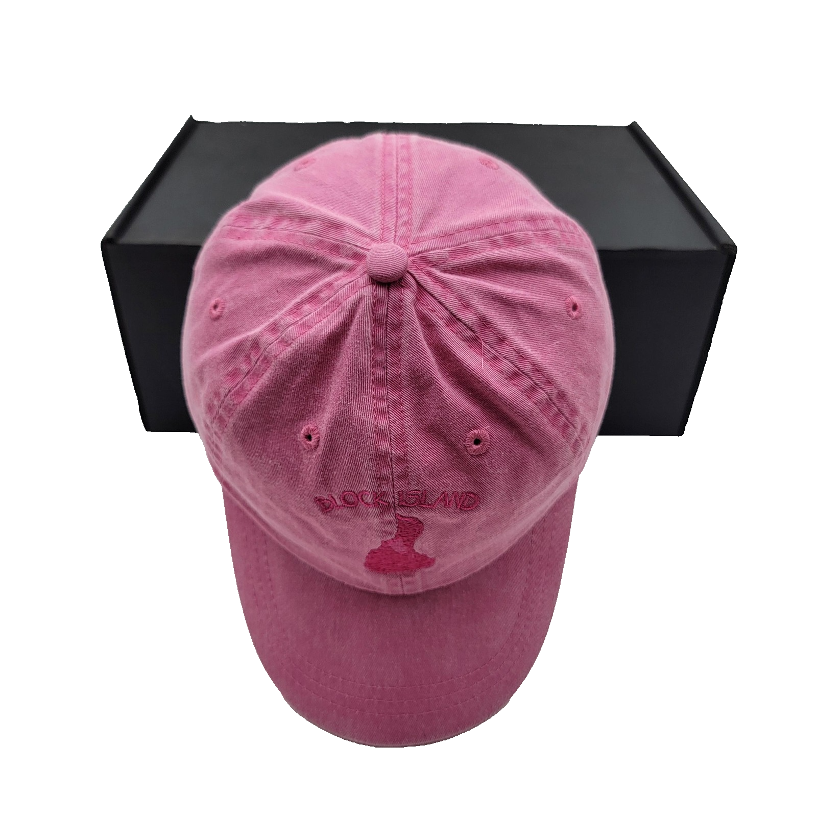 Block Island Hat Cap Strap Back Pink Embroidered Map Adams Casual Mens Cotton0