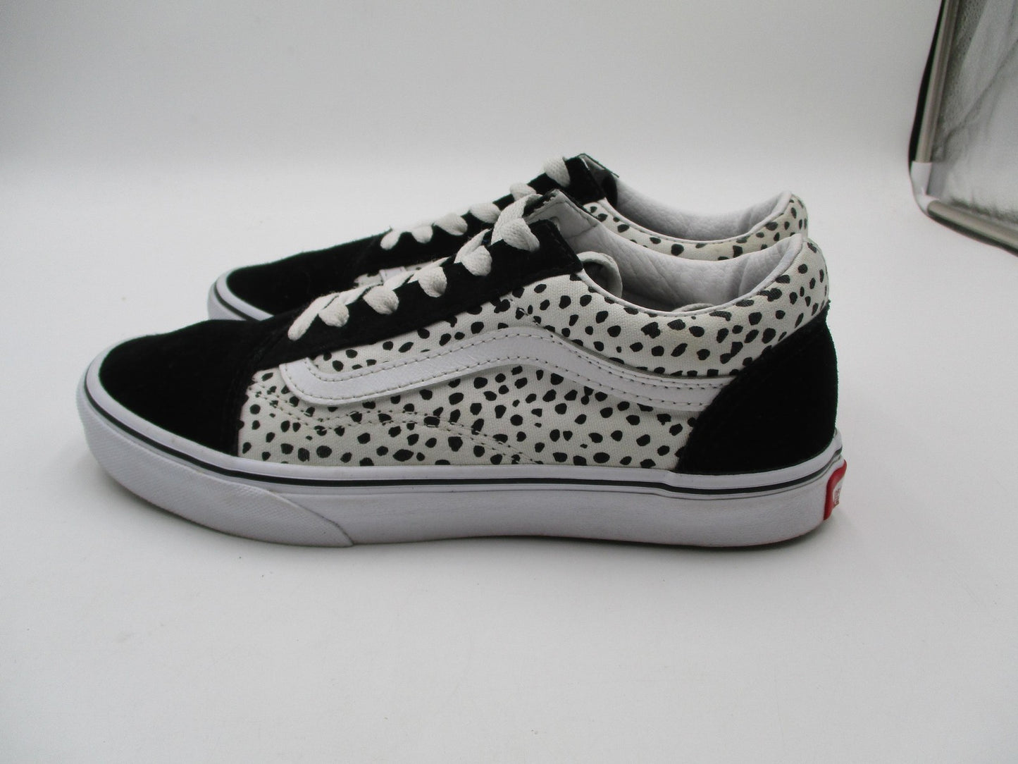 Vans Dalmatian Spot Print Shoes Kids Size 6 Black White Suede Sneakers2