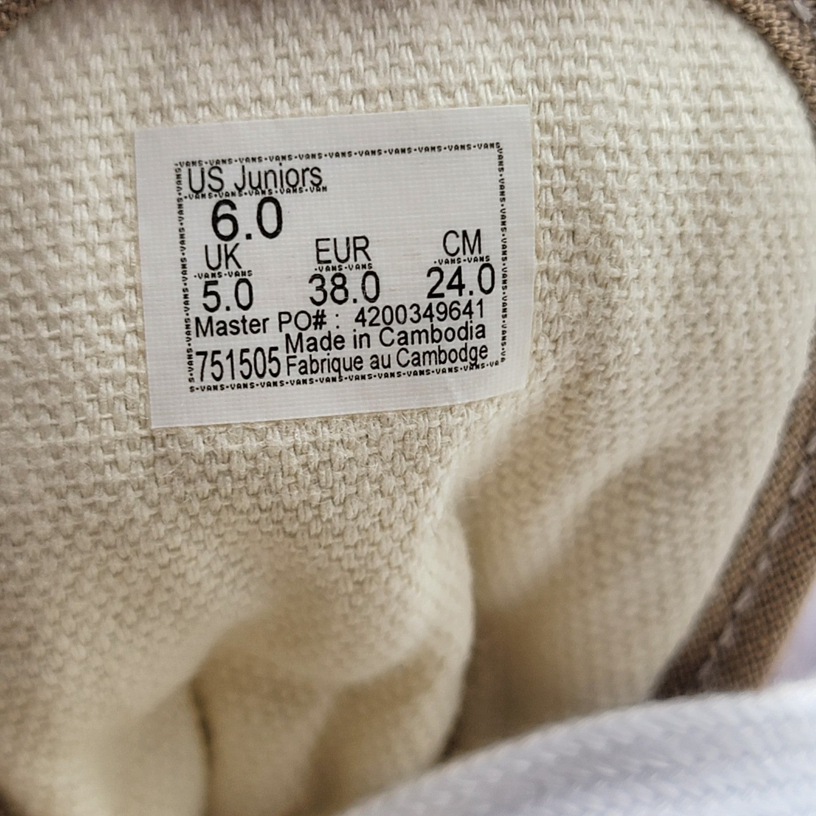 VANS PREMIUM Junior Old Skool Platform Sz 6 Khaki Suede & Canvas VN0009PDKHK NIB7