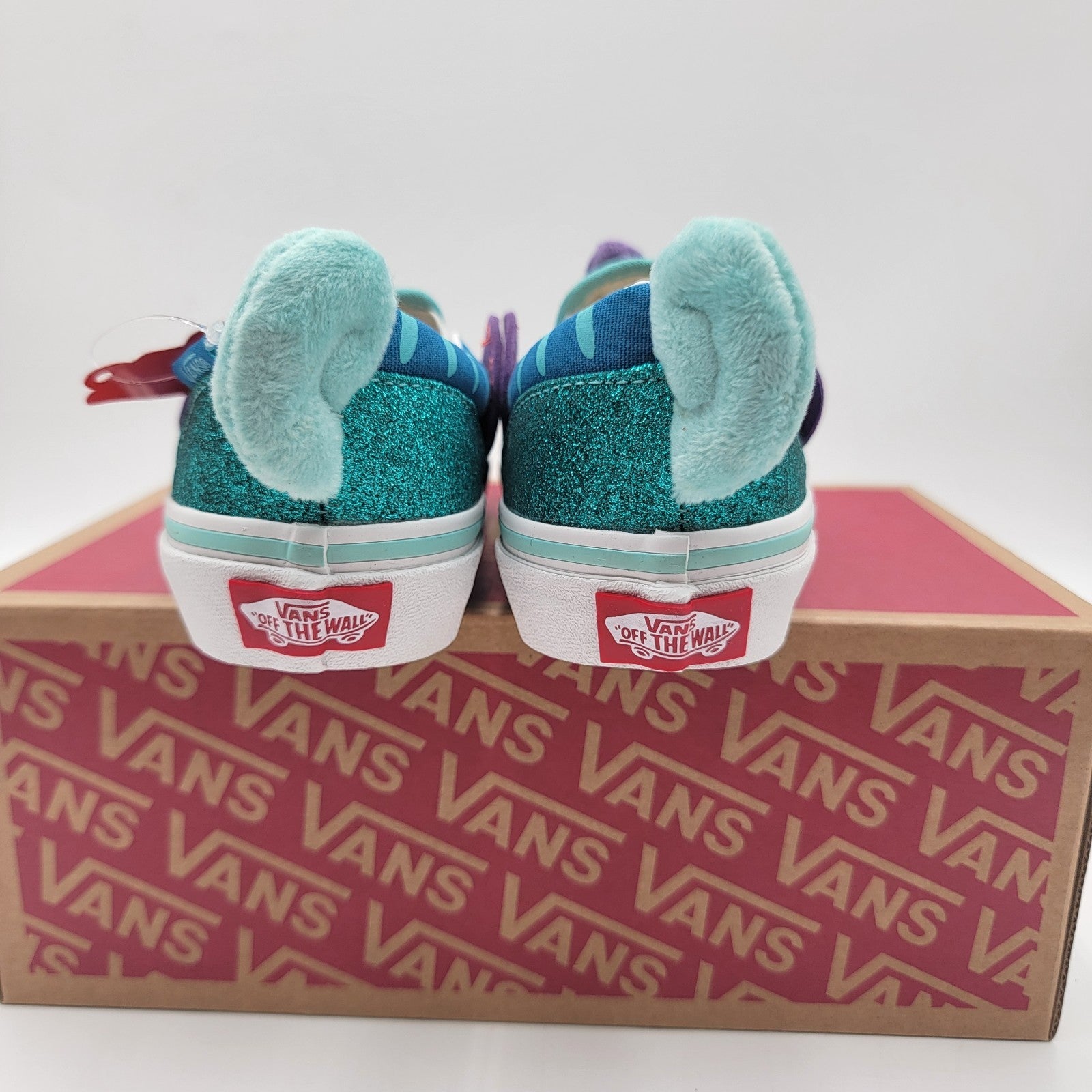 Vans Kids Classic SlipOn Aqua Sky Mermaid Glitter Toddler Size 1 US w/ Box3