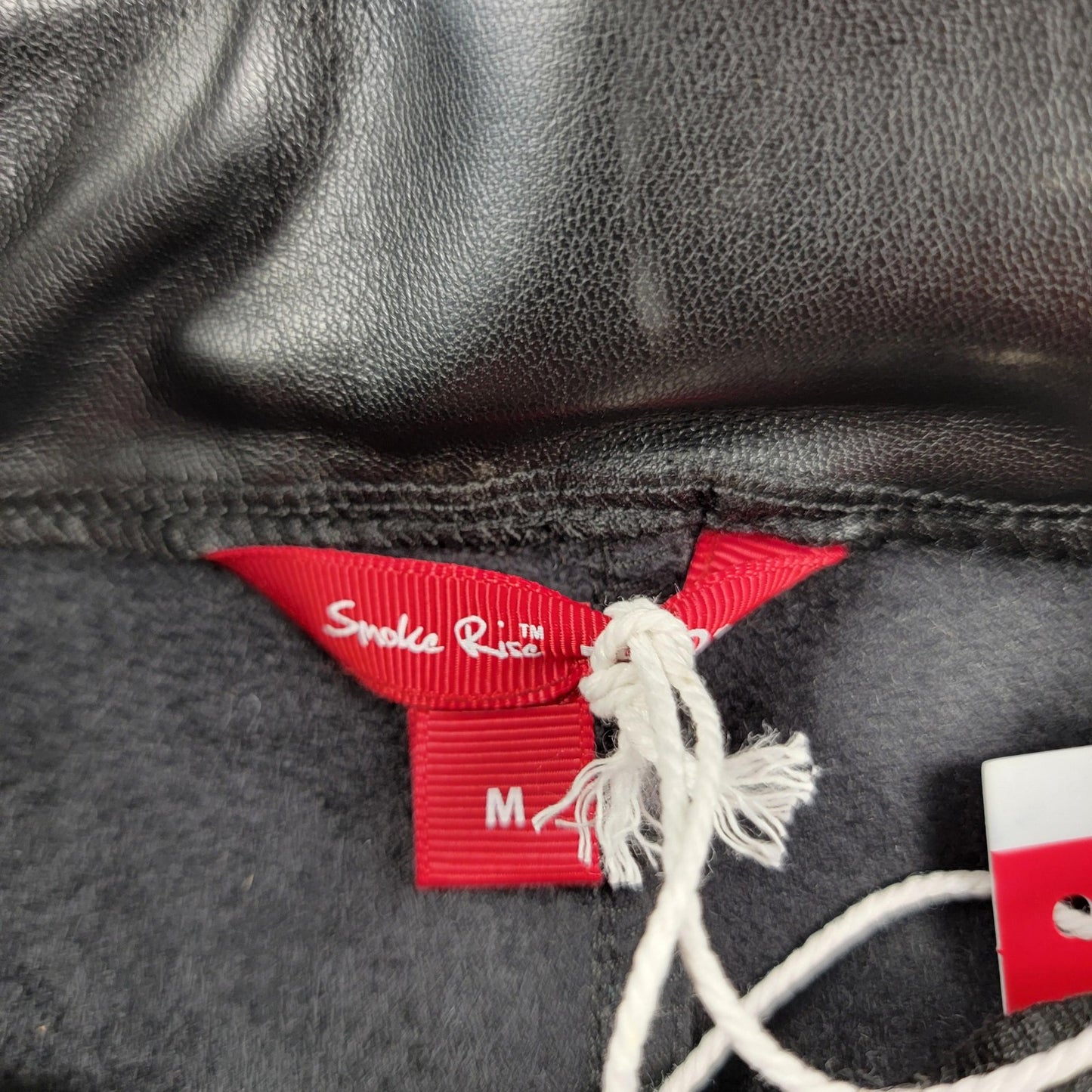 Smoke Rise Red Team Pants Women Medium Black Faux Leather Moto Stretch New