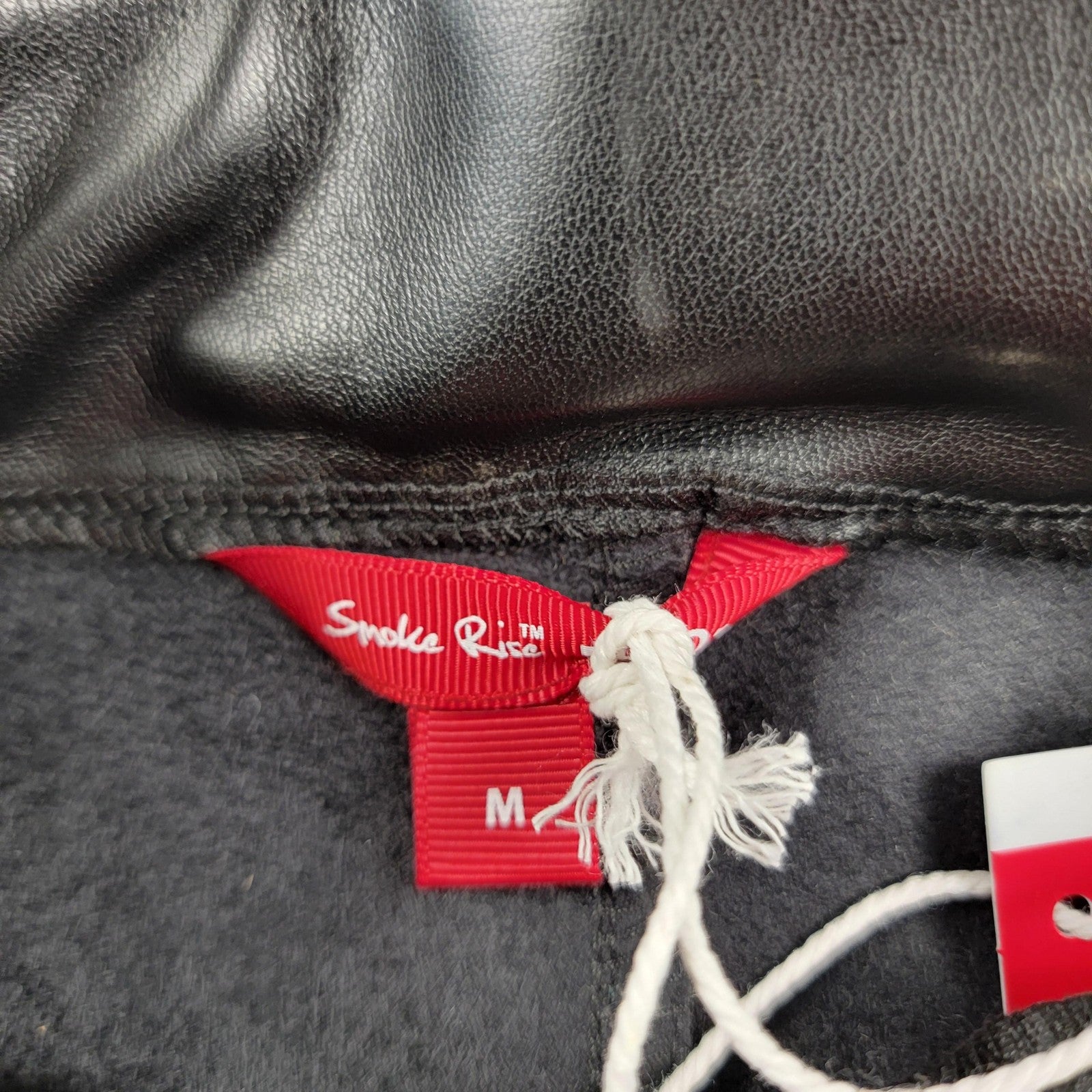Smoke Rise Red Team Pants Women Medium Black Faux Leather Moto Stretch New