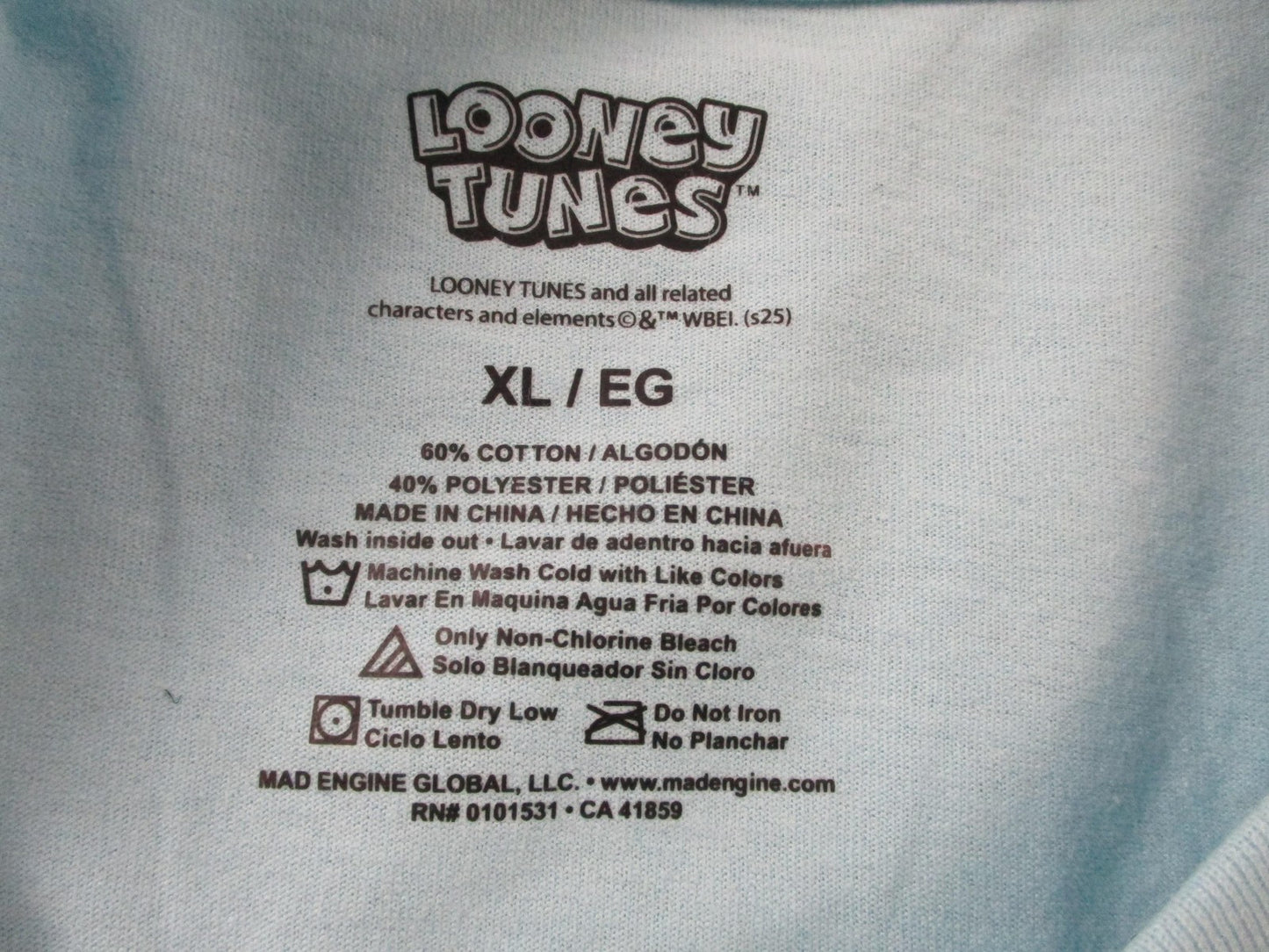 Looney Tunes Marvin The Martian Racing Club Shirt Mens XL Blue Graphic Tee 15462
