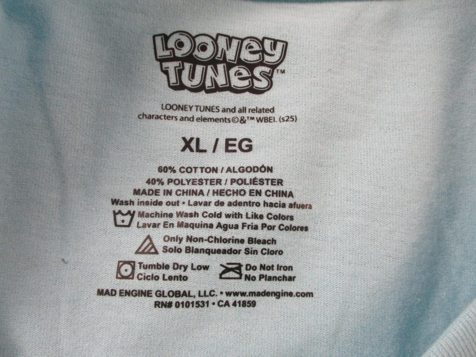 Looney Tunes Marvin The Martian Racing Club Shirt Mens XL Blue Graphic Tee 15462
