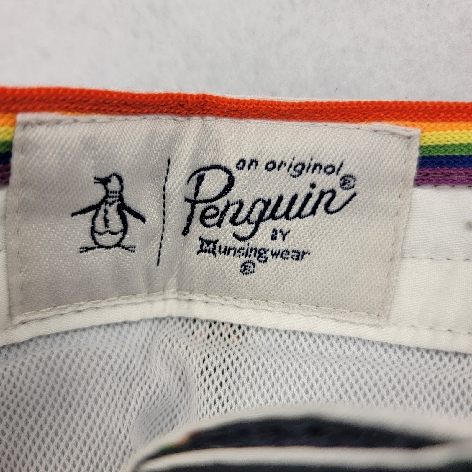 Original Penguin Pride Swim Trunks Men’s Size 31 Rainbow Print Dk Sapphire NWT2