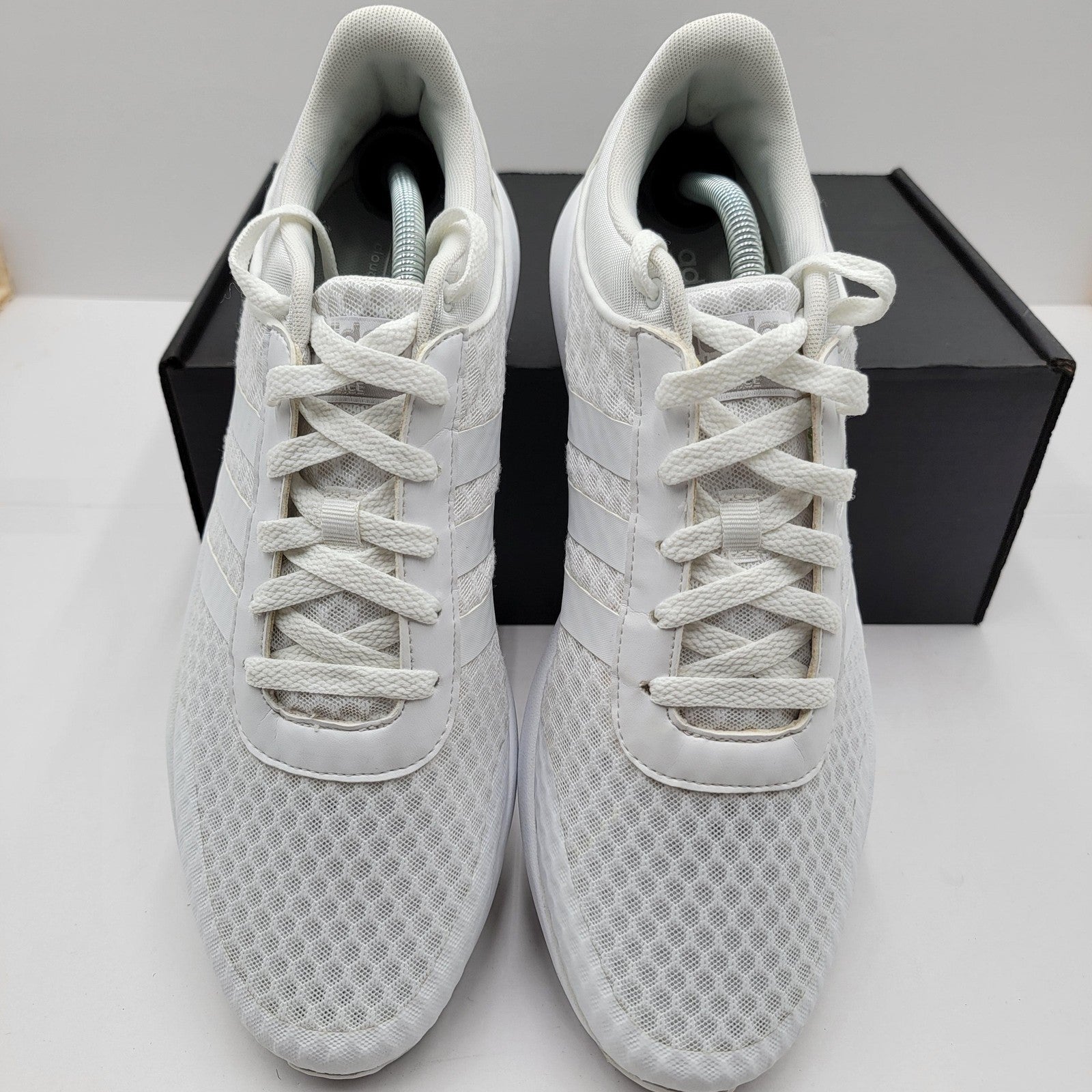 Adidas Cloudfoam Race Shoes Mens Size 10.5 White Mesh Running Sneakers B747283