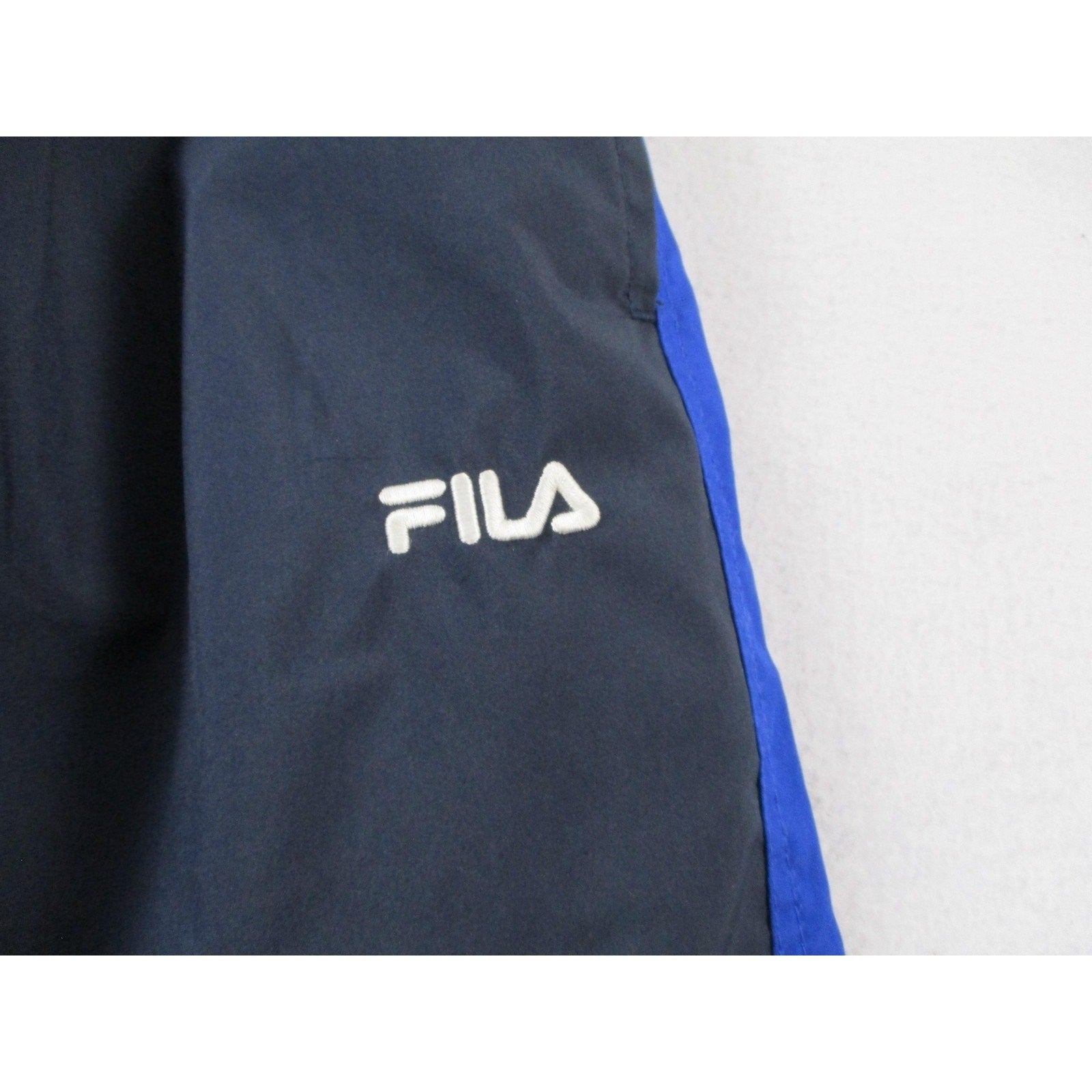 Fila Track Pants Mens Large Navy Blue Colorblock Lined Athletic Drawstring 145210