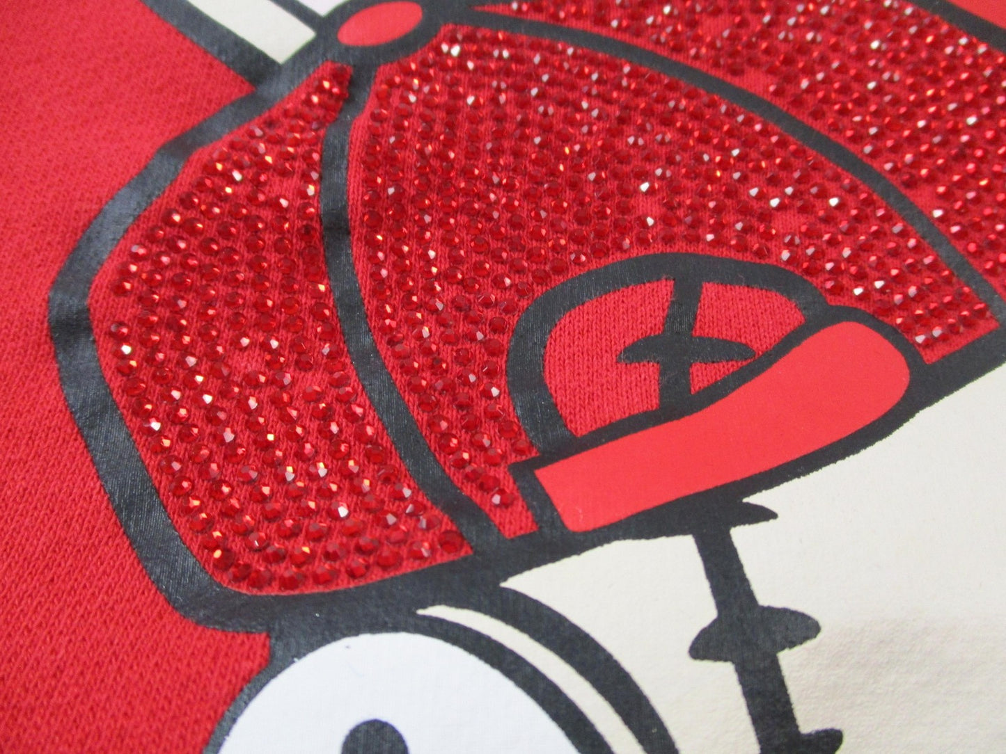 Lucky Charm Hoodie Kids Large Red Bunny Graphic Rhinestone Pullover 16484