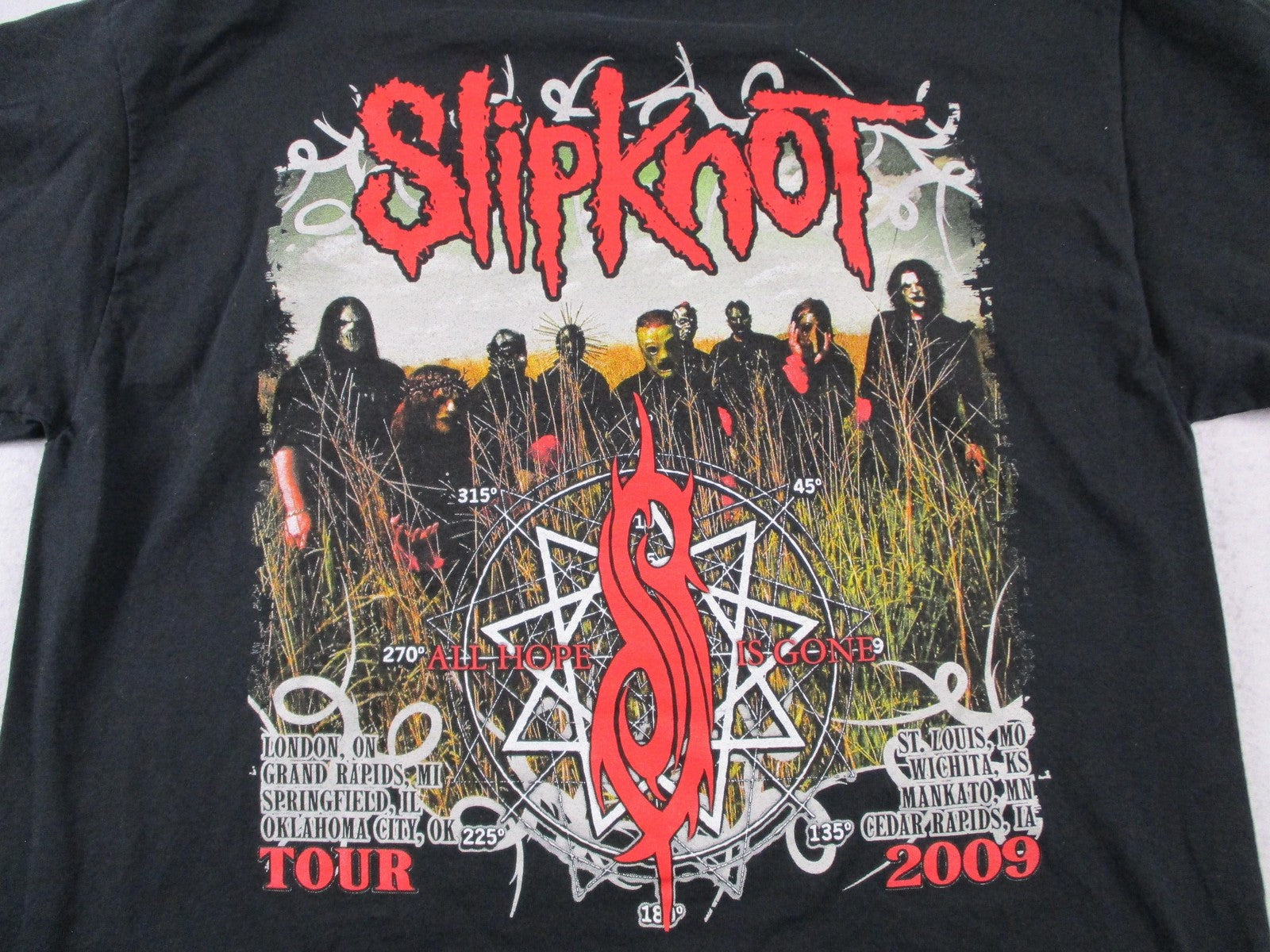 Slipknot Shirt Mens Large Black All Hope Is Gone Tour 2009 Graphic Band Tee7