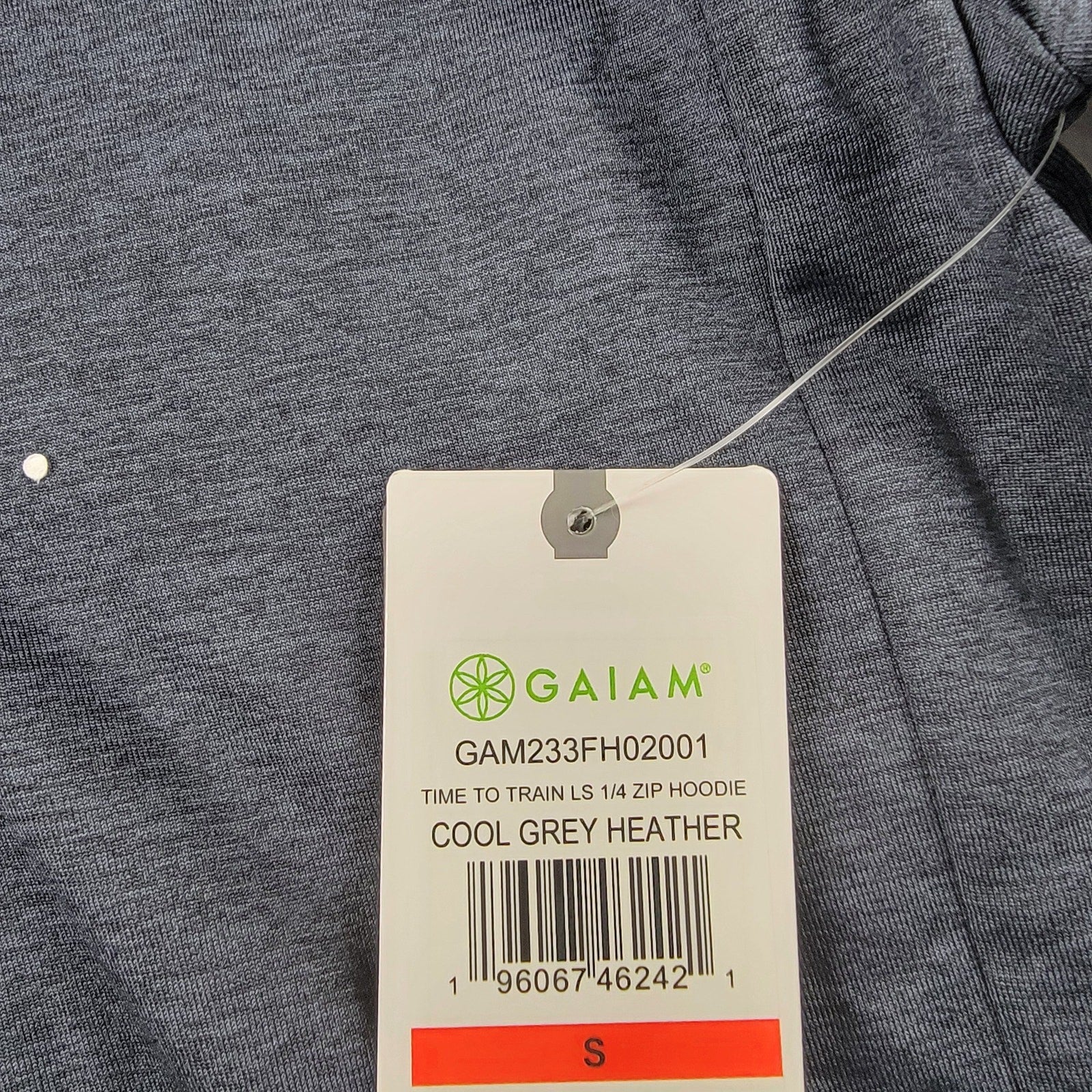 Gaiam Mens 1/4 Zip Slim Fit Hoodie Heather Gray Sz S