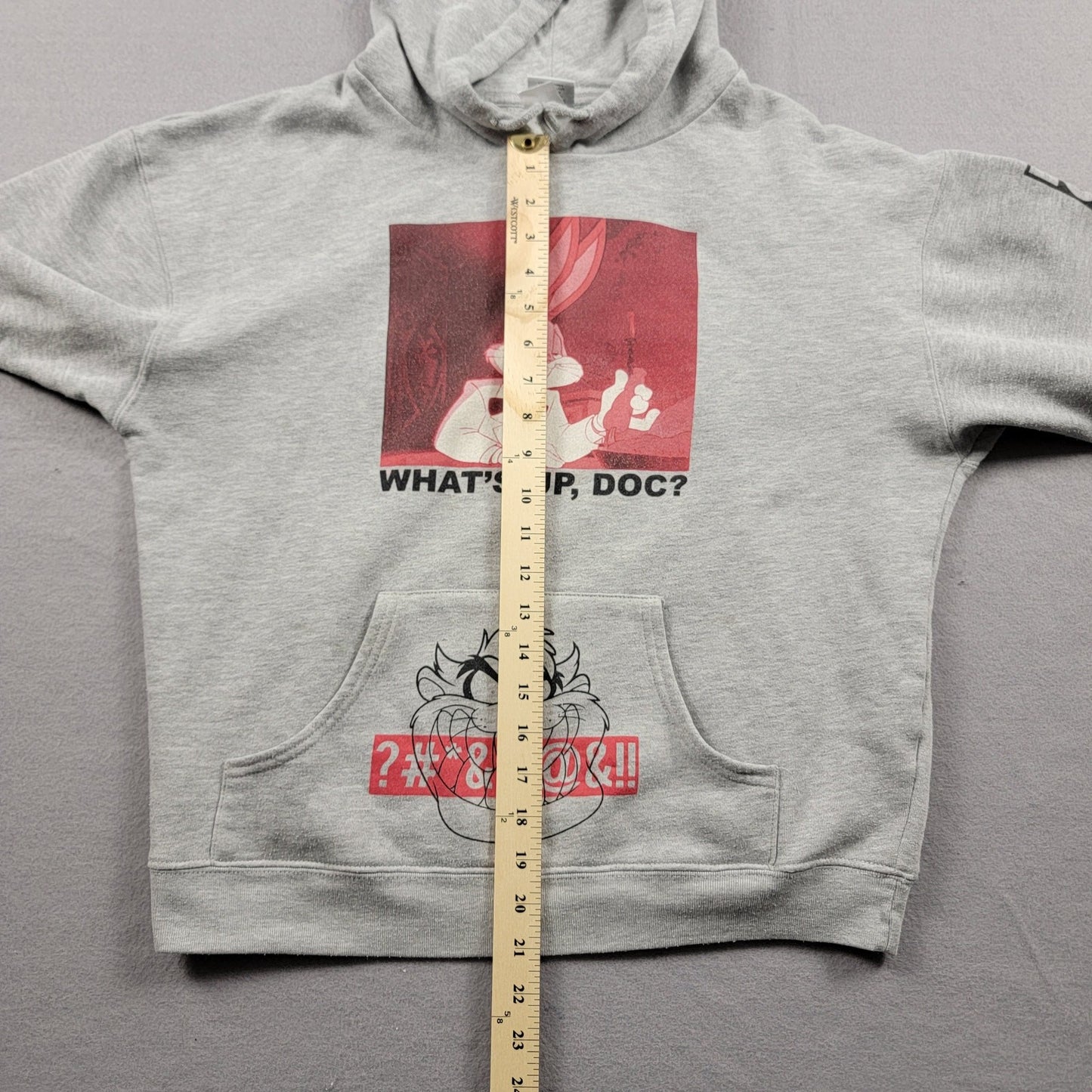 Looney Tunes Bugs Bunny Taz Hoodie Gray Mens M Used Graphic