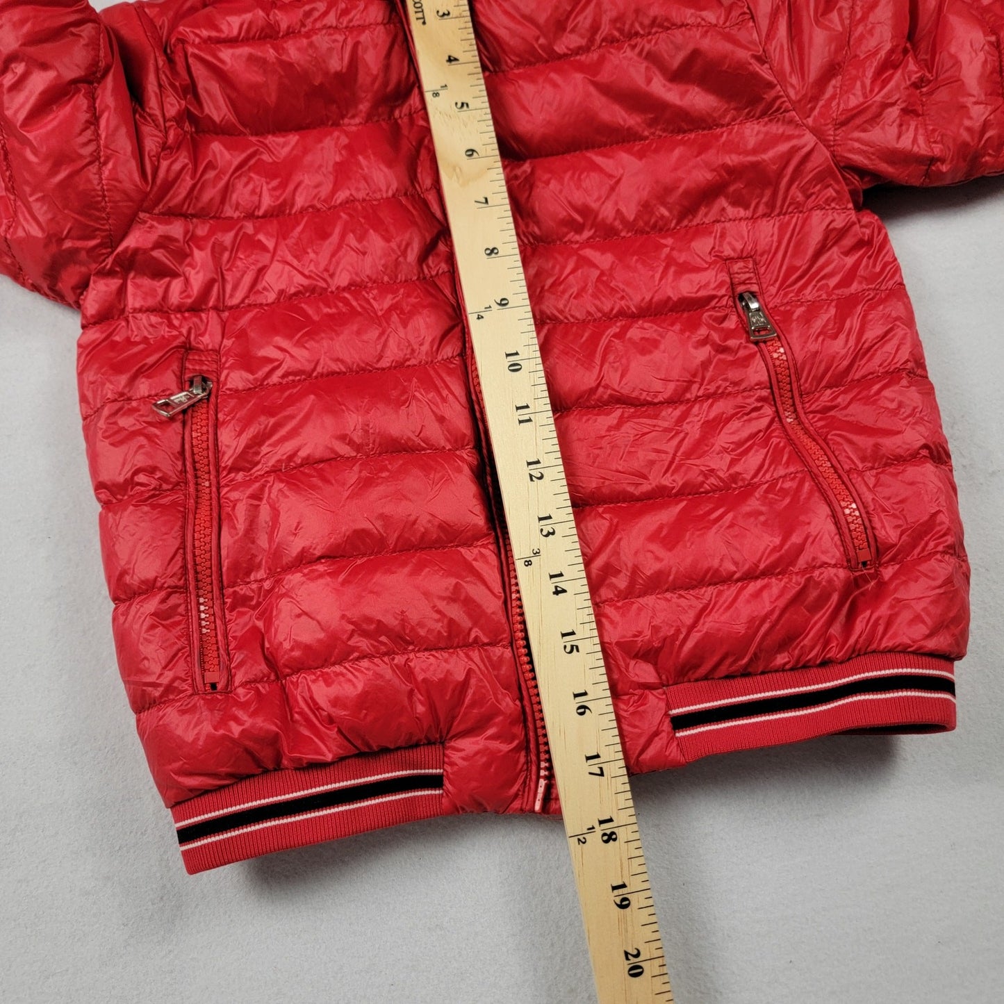 Moncler Kids Eliot Giubbotto Red Down Puffer Jacket Size 8
