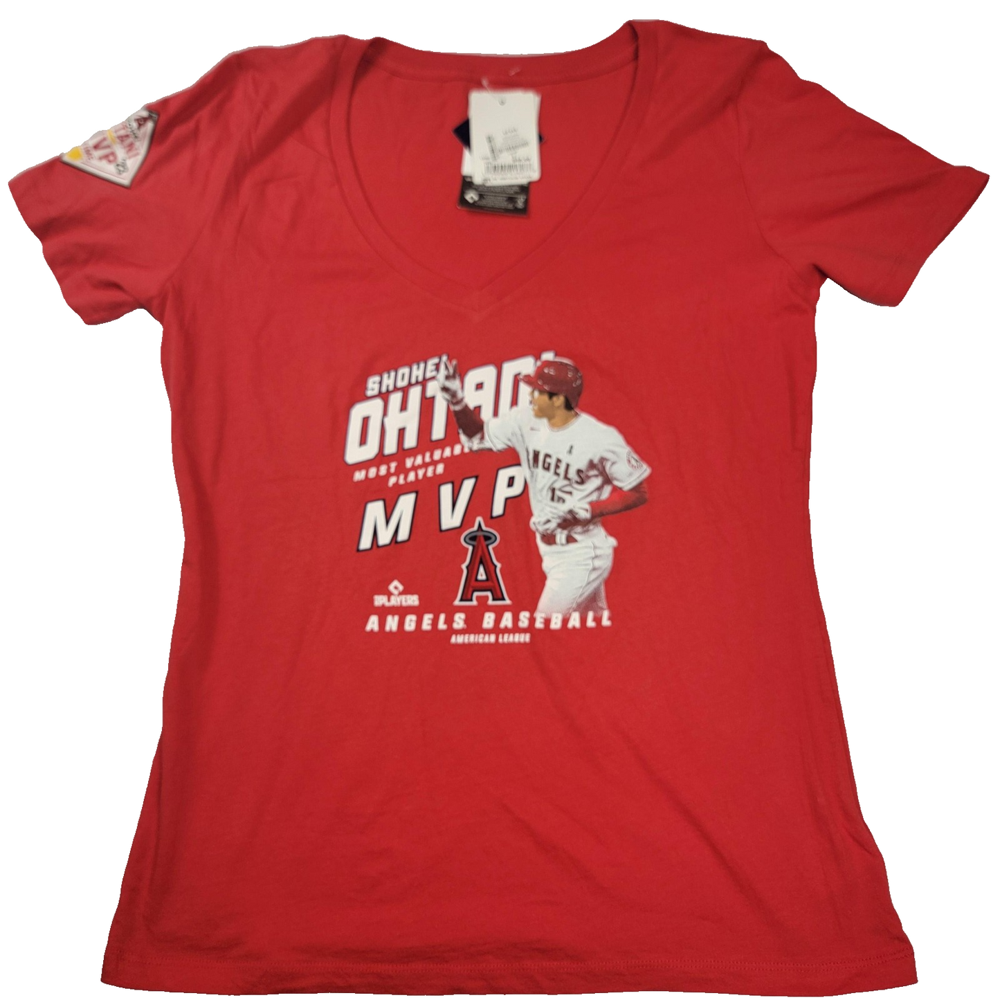 Los Angeles Angels Shirt Womens Large Red MLB Shohei Ohtani MVP New Era 10200