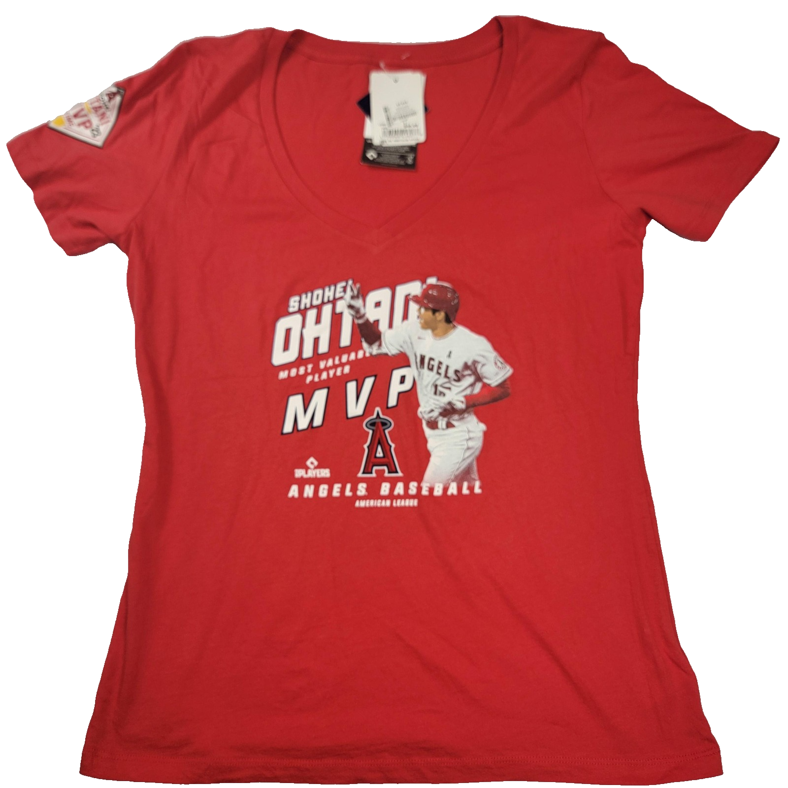 Los Angeles Angels Shirt Womens Large Red MLB Shohei Ohtani MVP New Era 10200