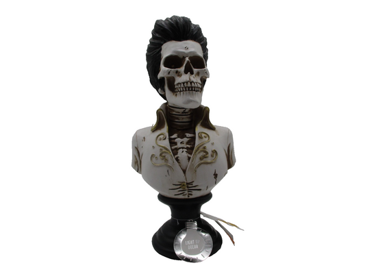 Elvis Skull BUST Light Up LED Eyes Halloween Statue New0